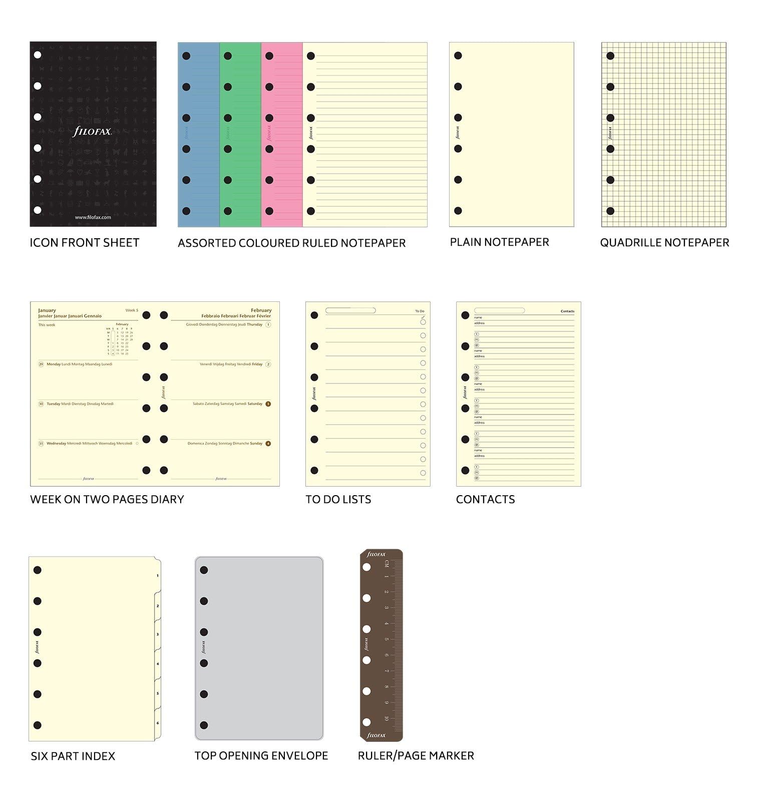Filofax Pocket Size Classic Croc Print Leather Organizer - Weekly & Daily Planner with 2025 Calendar | Includes DiLoro Ballpoint Pen in Fuchsia (026078) | Perfect for Business Professionals, Students & Personal Scheduling