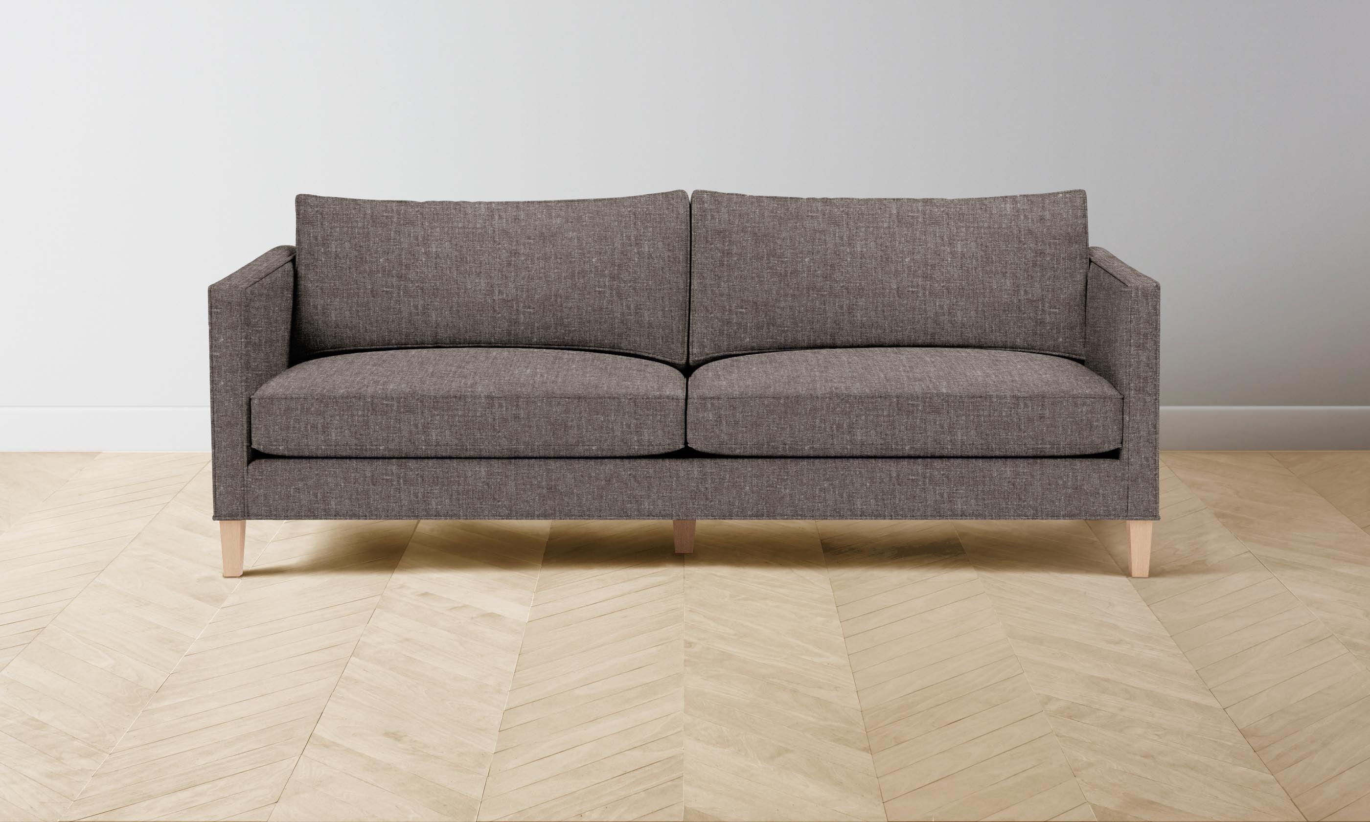 Premium Crosby Sofa - Heritage Belgian Linen Upholstery in Rich Carob Brown | Perfect for Living Rooms, Offices & Cozy Spaces