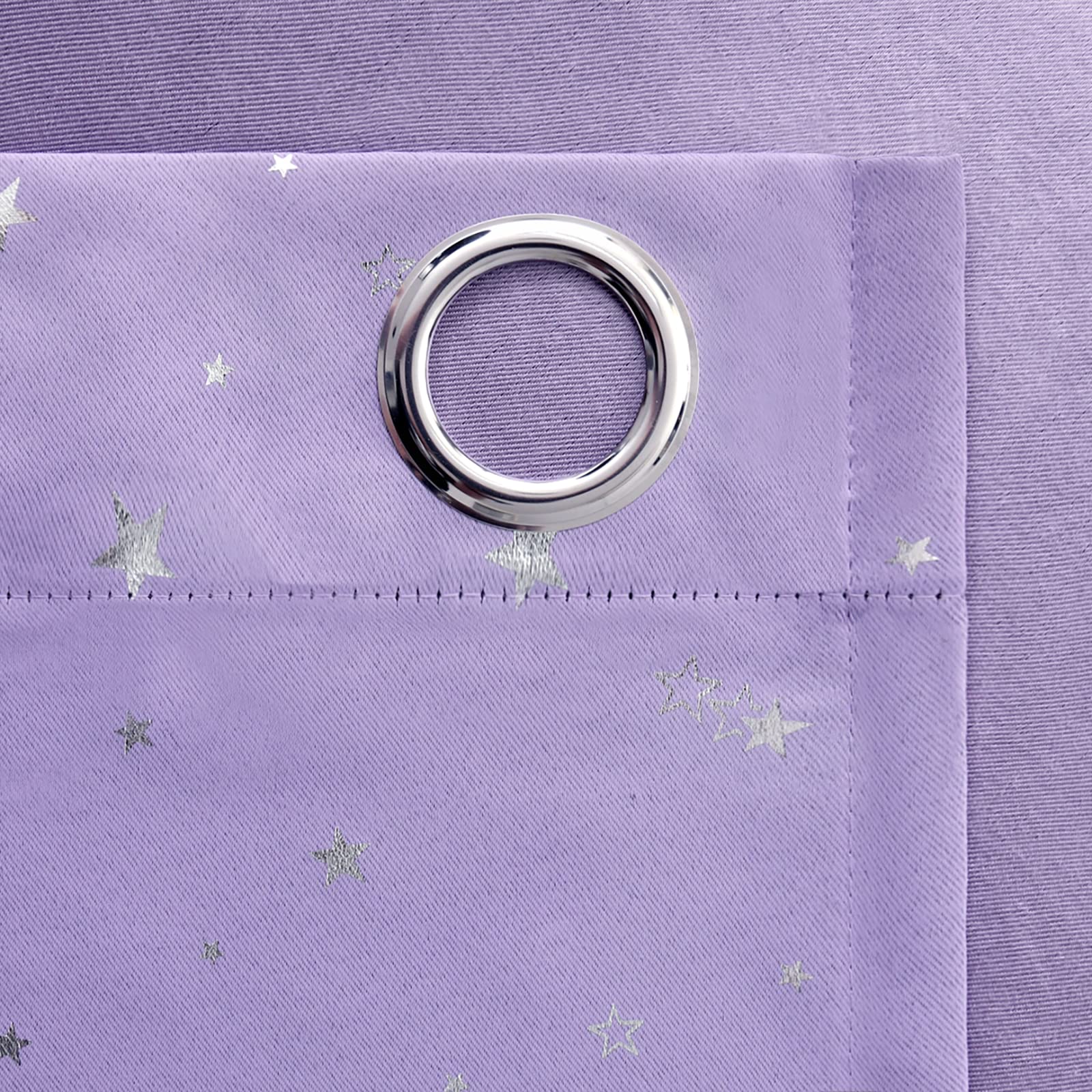 BGment Kids Room Blackout Curtains - Thermal Insulated Grommet Star Print Window Drapes for Bedroom & Living Room, Set of 2 Panels (42x72 Inch, Lavender) - Perfect for Nursery, Playroom & Home Decor
