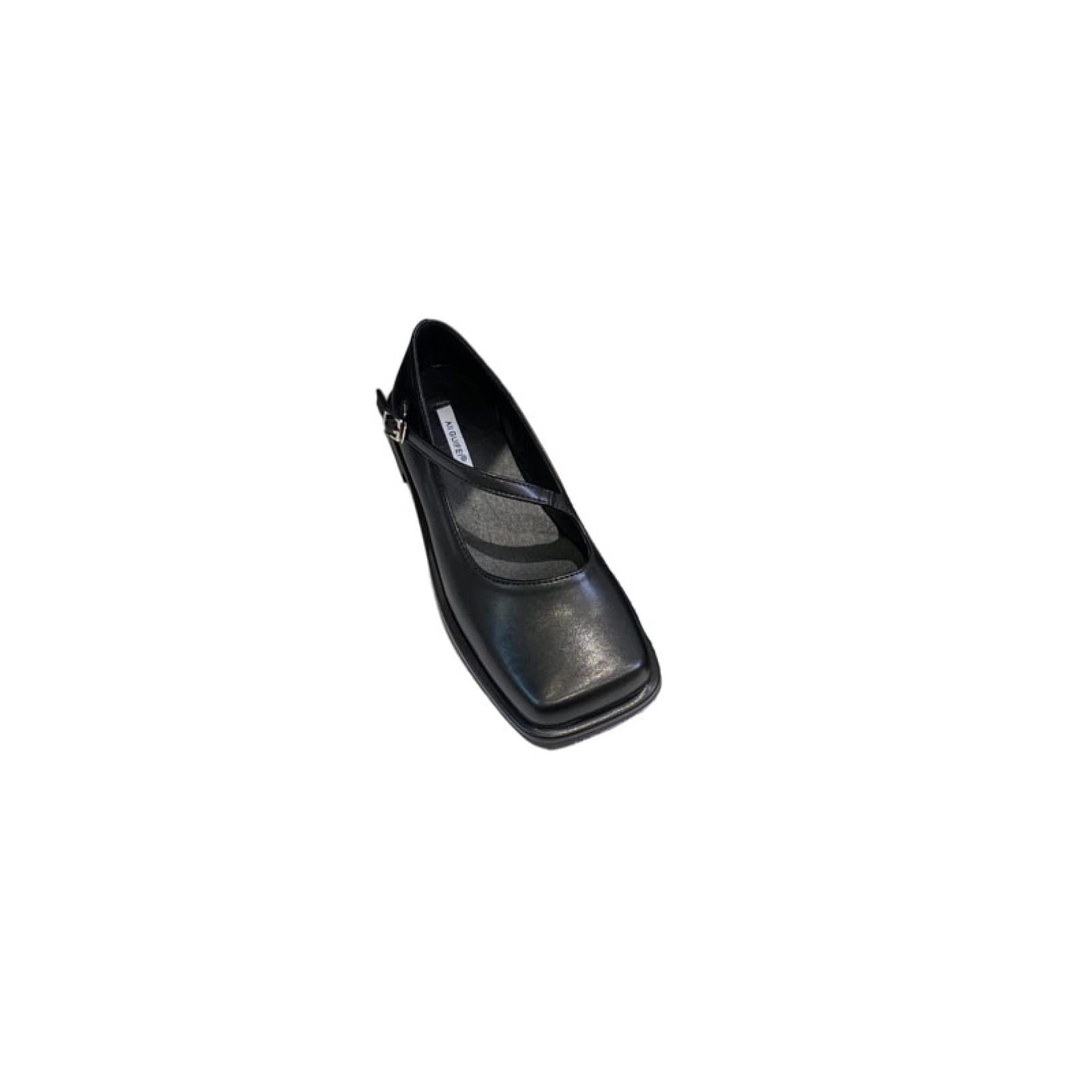 Women's Comfortable Wide Width Flats - Classic Square Toe Mary Jane Shoes with Ankle Strap | Vintage Leather Dress Shoes for Work, Wedding & Casual Outfits