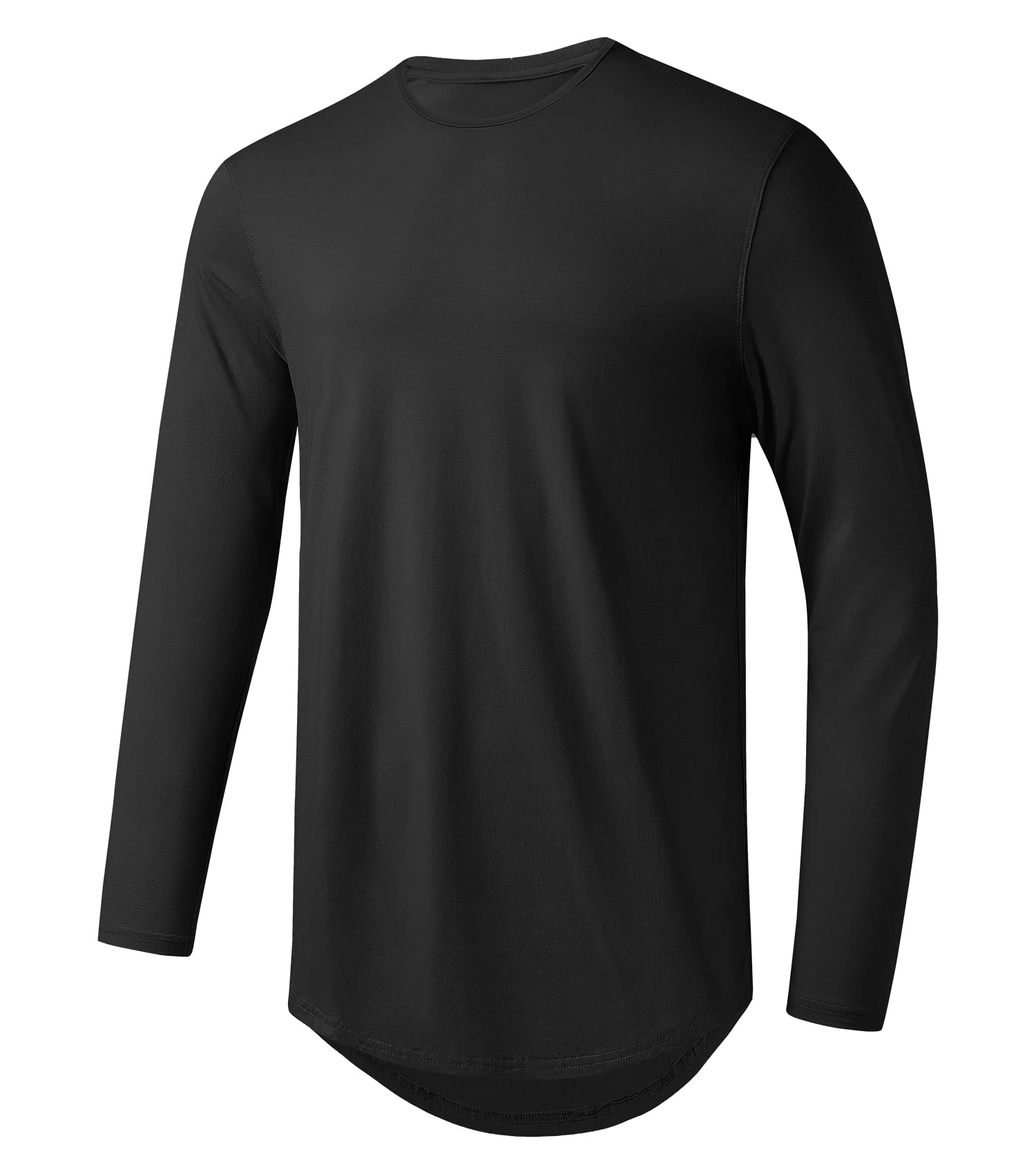 LETAOTAO Men's Longline Hip Hop T-Shirts - Reflective Scallop Hem Gym Tee for Streetwear & Workout | Perfect for Urban Fashion, Hipster Style & Athletic Training