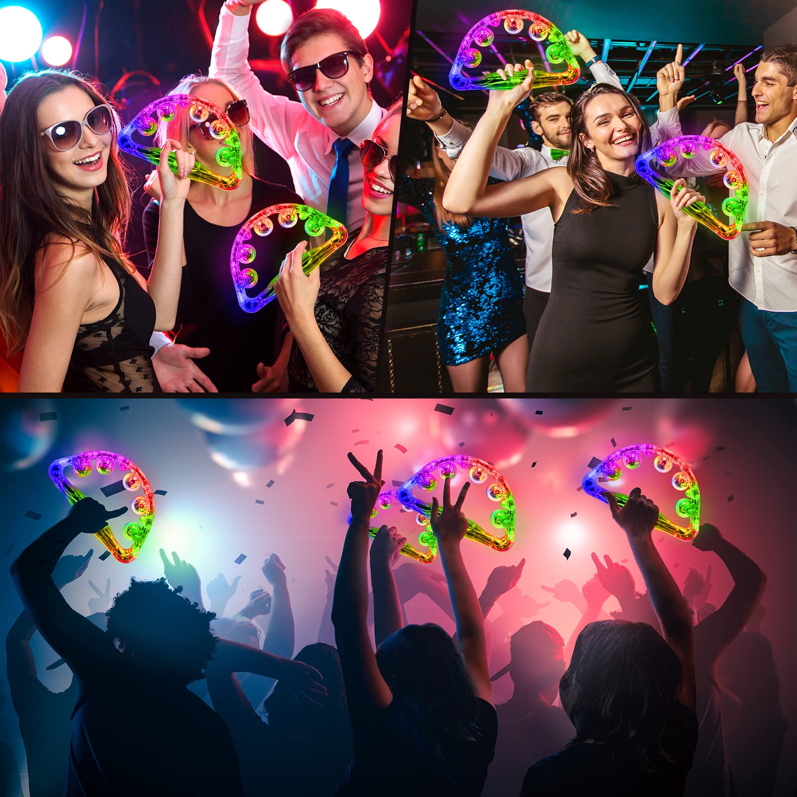 AYWEWII LED Tambourine - Light Up Musical Handheld Toy with Flashing Lights for Autism, Sensory Play, Parties & Gifts (Kids/Adults/Teens) - Perfect for Birthday Celebrations, Classroom Activities & Music Therapy