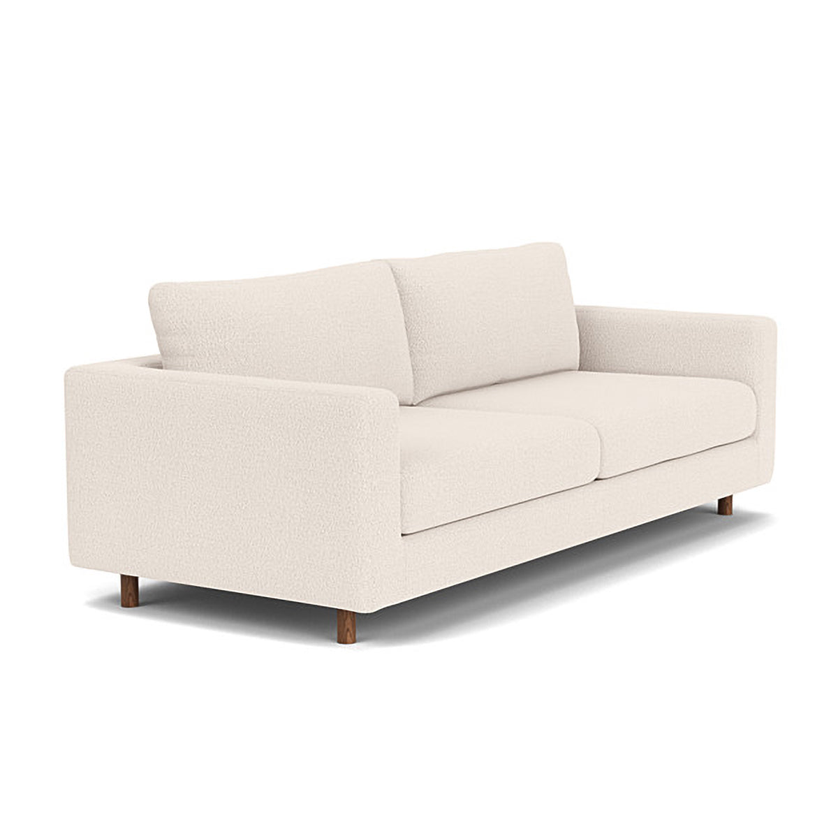 Modern Dylan Boucle 3-Seater Sofa - Soft Chenille Fabric Upholstered Couch for Living Room, Lounge & Office - Comfortable Mid-Century Design with Sturdy Wooden Legs
