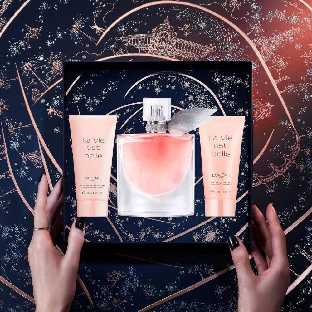 Lancome La Vie Est Belle Gift Set - 50ml Eau de Parfum + 50ml Shower Gel + 50ml Body Lotion | Luxury Women's Perfume Trio for Gifts, Date Nights & Special Occasions