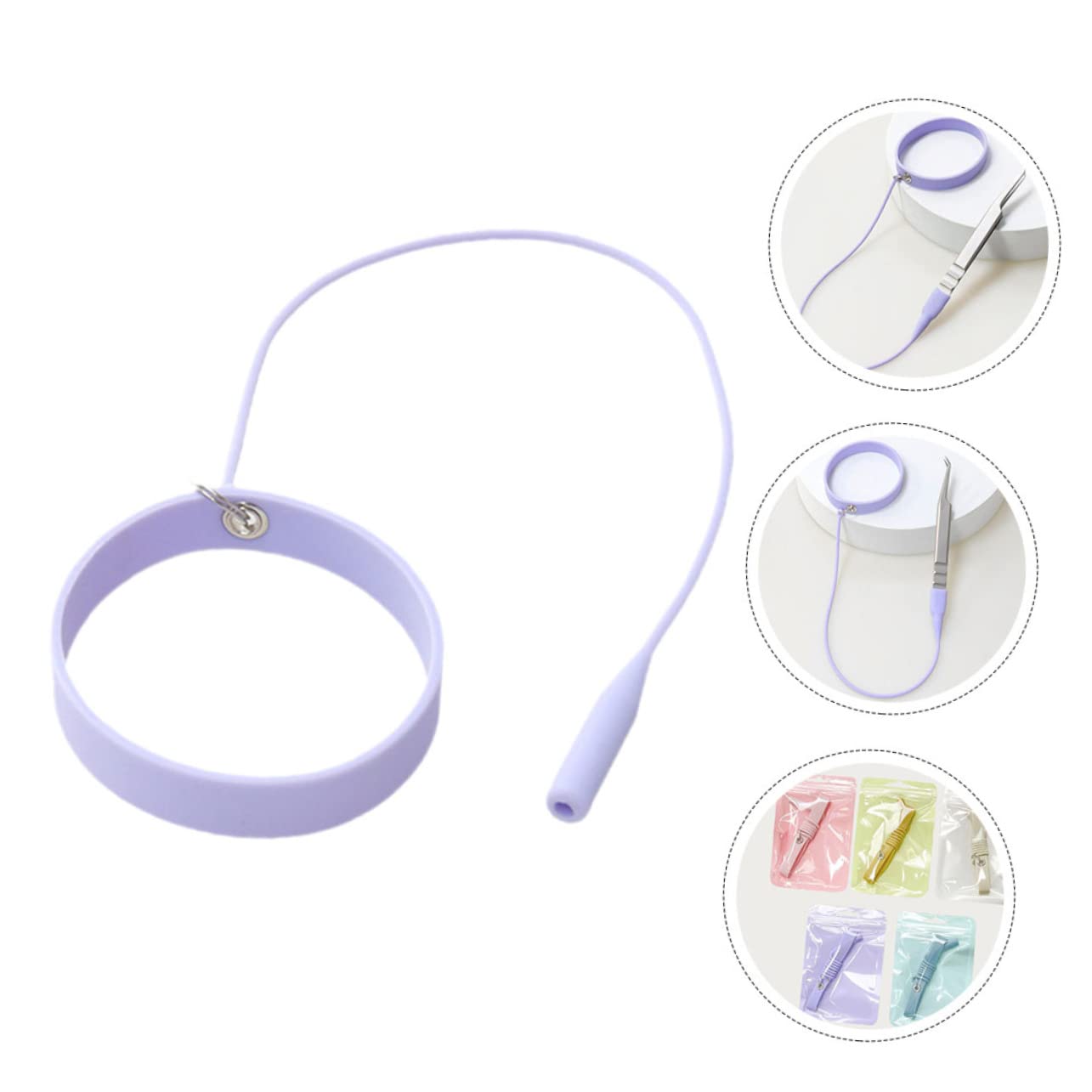 Professional Silicone Eyelash Tweezer & Lash Separator Tool - Purple Lash Extension Tweezers for Perfect Makeup Application | Ideal for Salon, Home Use & Professional Makeup Artists