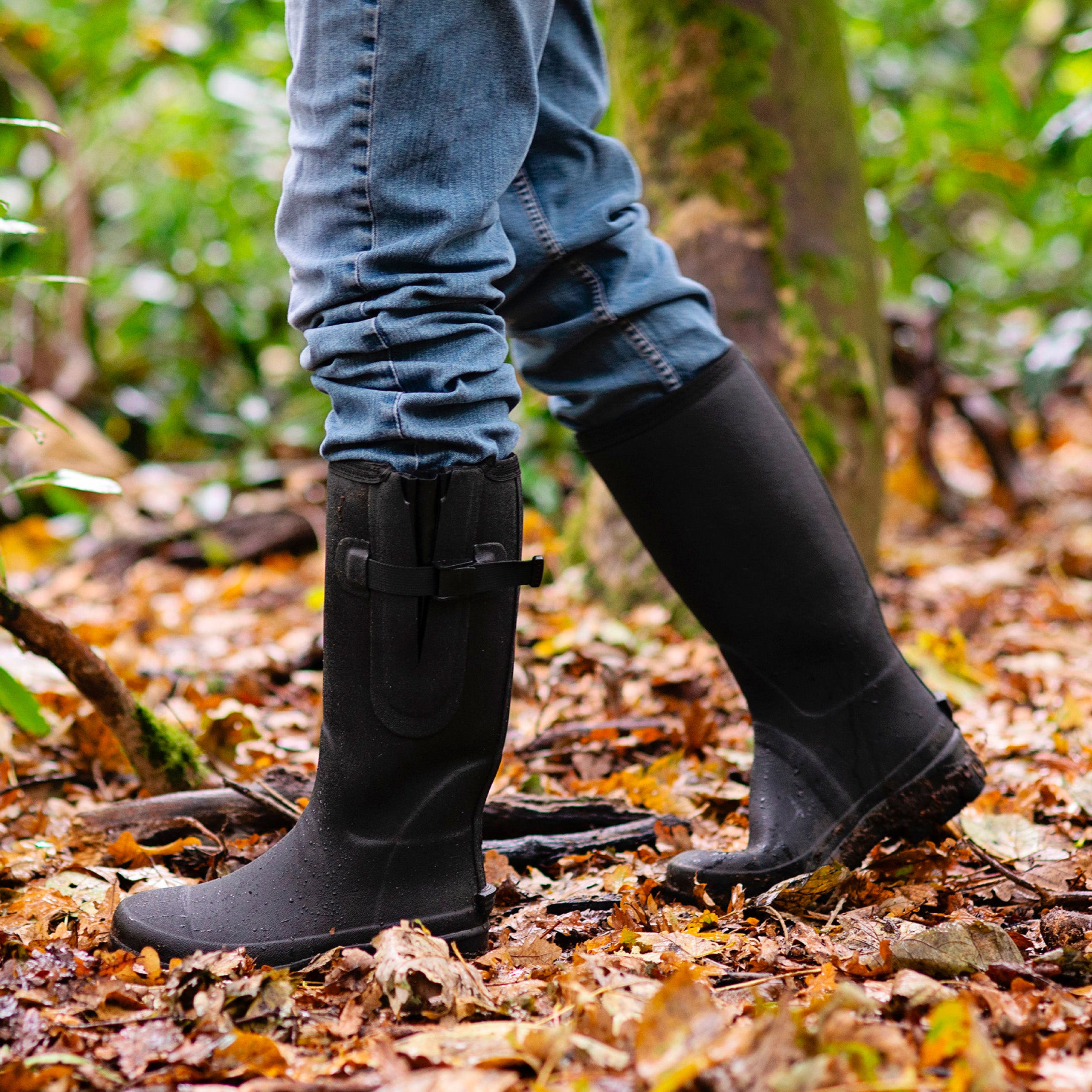 Men's Helton Neoprene Lined Wellington Boots - Waterproof Rubber Rain Boots for Fishing, Hunting & Outdoor Work - Comfortable Insulated Work Boots for Men