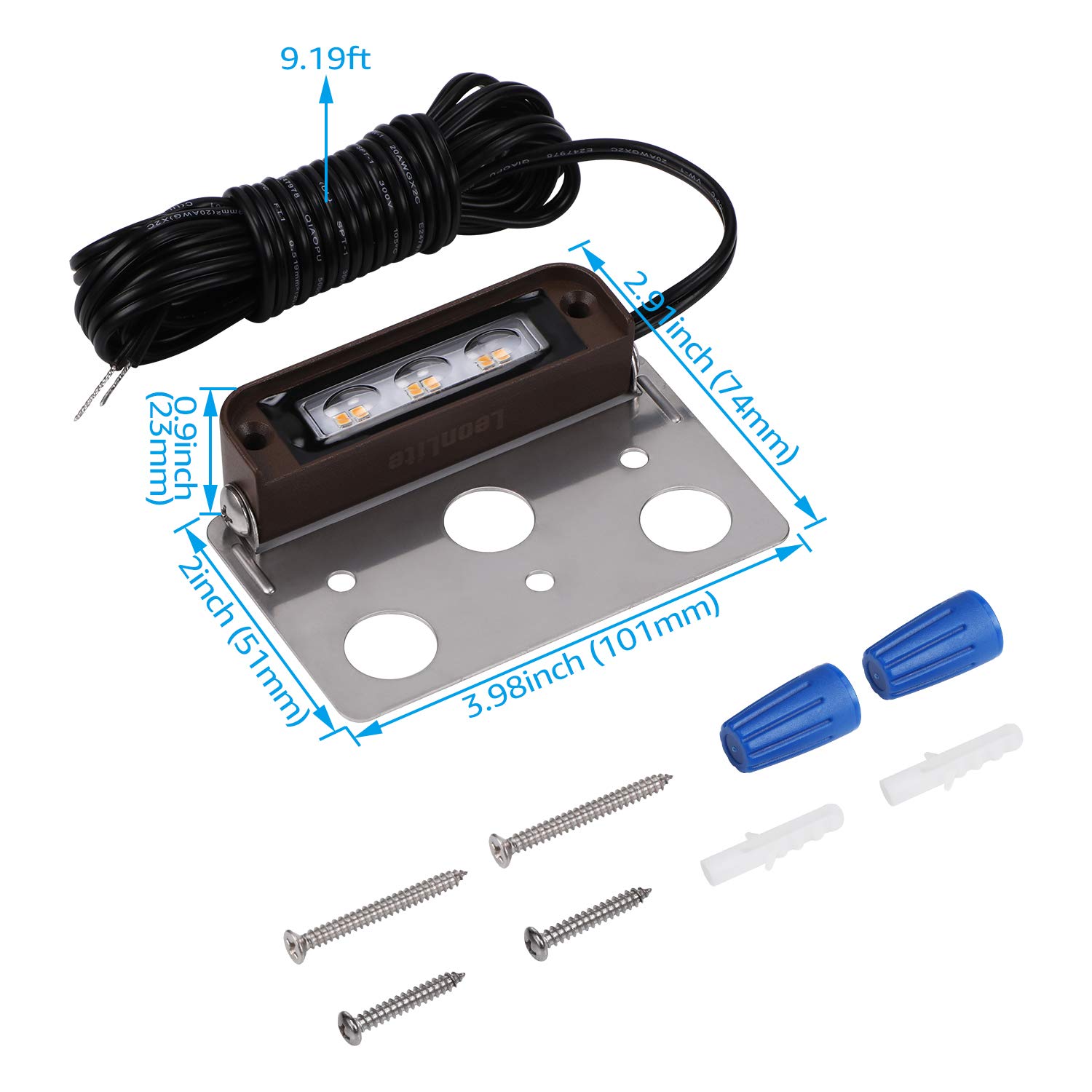 LEONLITE 8-Pack 4 Inch 2W LED Retaining Wall Lights - Swivel Hardscape Lighting, Low Voltage 12V LED Landscape Paver Lights, Outdoor Step Lights (2700K Soft White, ETL Certified) - Perfect for Garden Paths, Driveways, and Patio Lighting