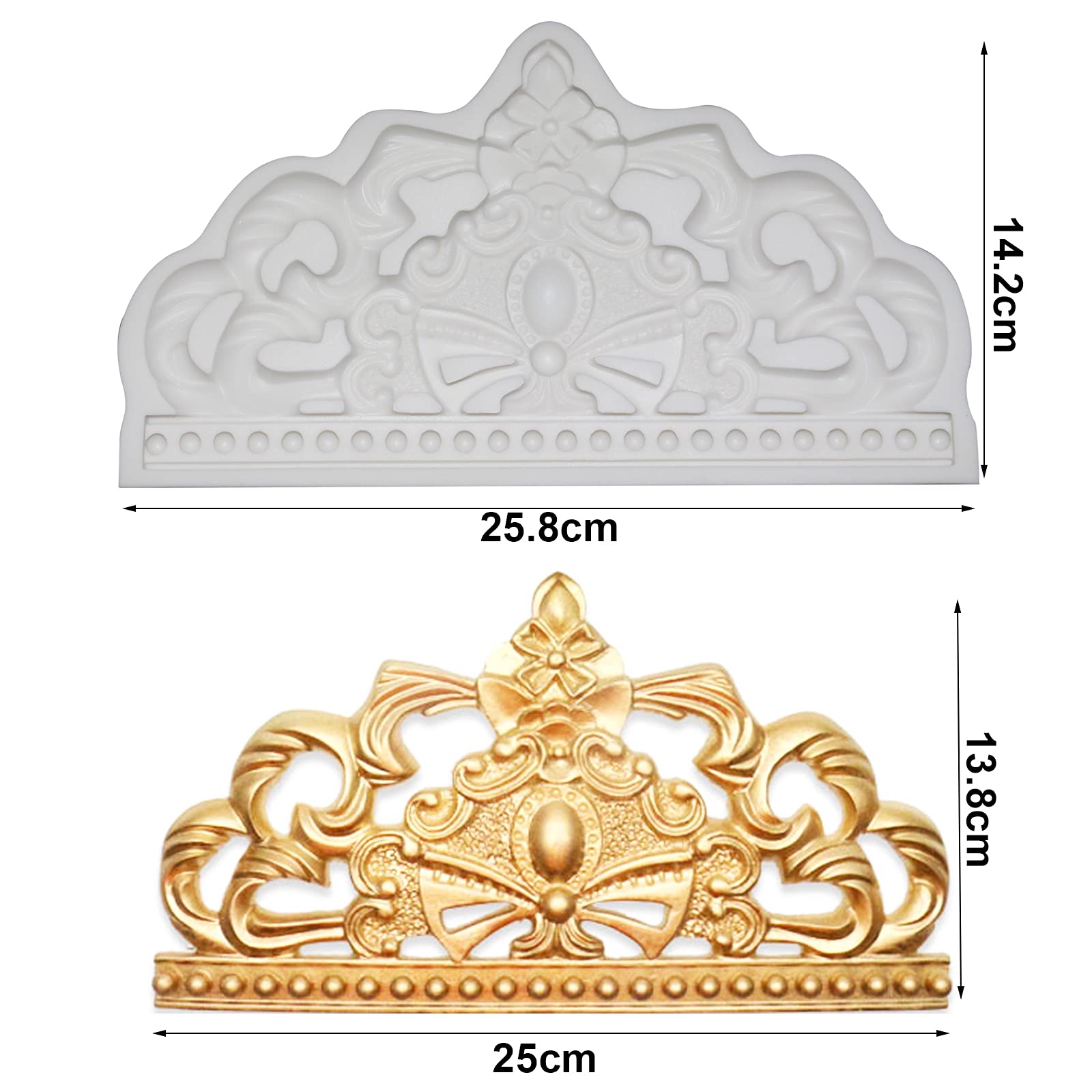 Premium Baroque Silicone Fondant Mold - Chocolate Candy Making, Cake Decorating & Resin Casting Tray for DIY Sugar Paste, Gum Paste & Craft Projects - Perfect for Wedding Cakes, Birthday Desserts & Home Baking Decorations