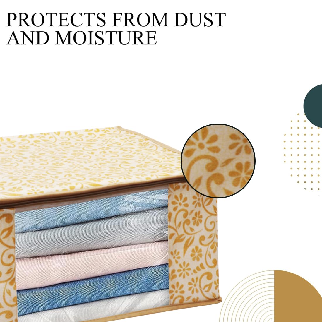 ANKIT INTERNATIONAL 6-Pack Non-Woven Saree Cover Storage Bags for Clothes | Premium Fabric Protector for Wedding, Travel & Seasonal Clothes Storage | Dustproof & Breathable Garment Organizer