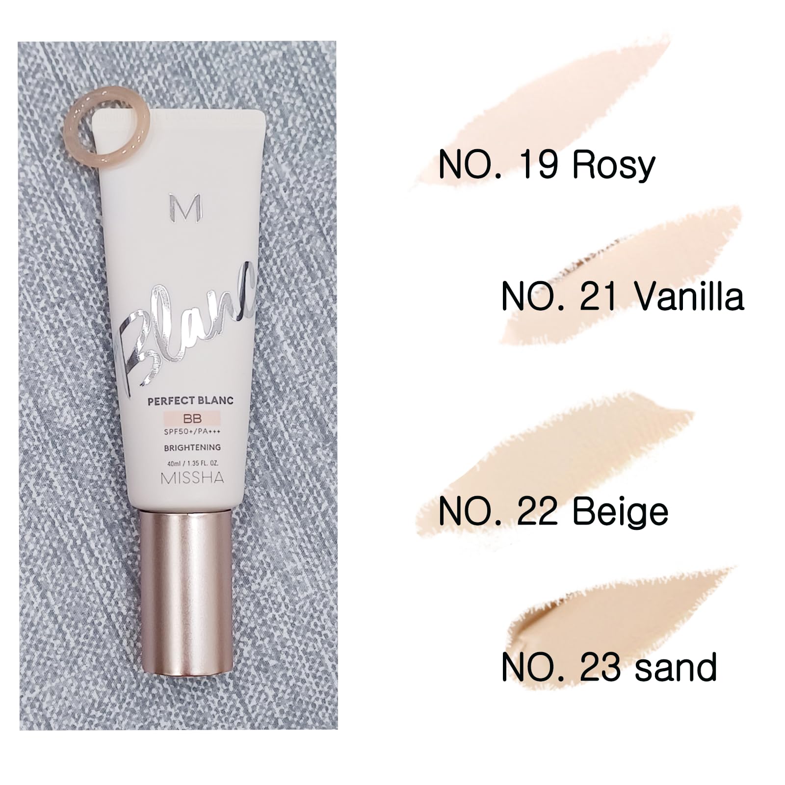 M Perfect Blanc BB Cream SPF50+ PA+++ - Flawless Coverage, Easy Application for All Skin Types, 1.35fl.oz (NO. 23 Sand) - Ideal for Daily Sun Protection and Natural Makeup Look