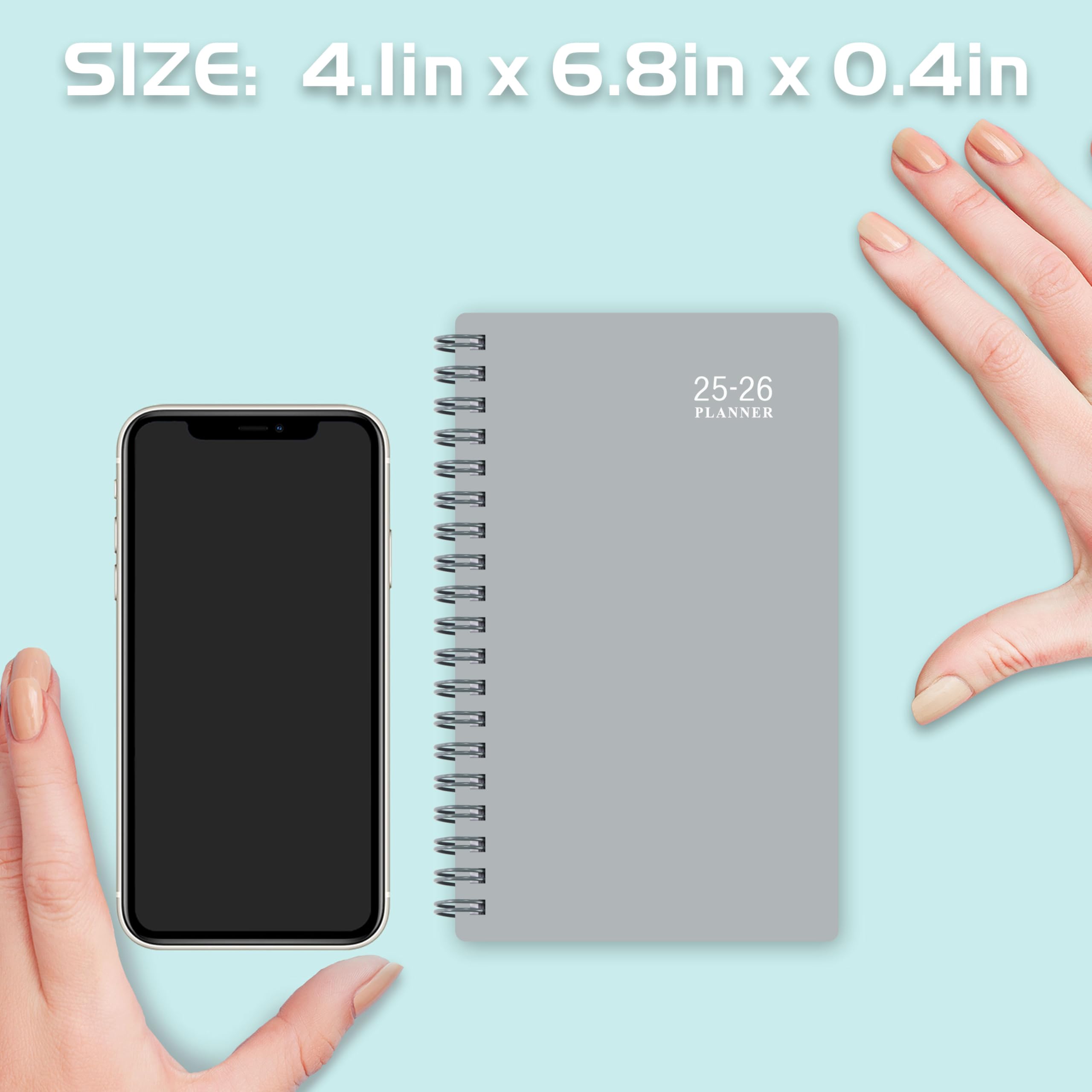2025-2026 Pocket Calendar Planner - Weekly & Monthly Organizer for Purse, Wallet & Travel | July 2025 to June 2026 | 6.8