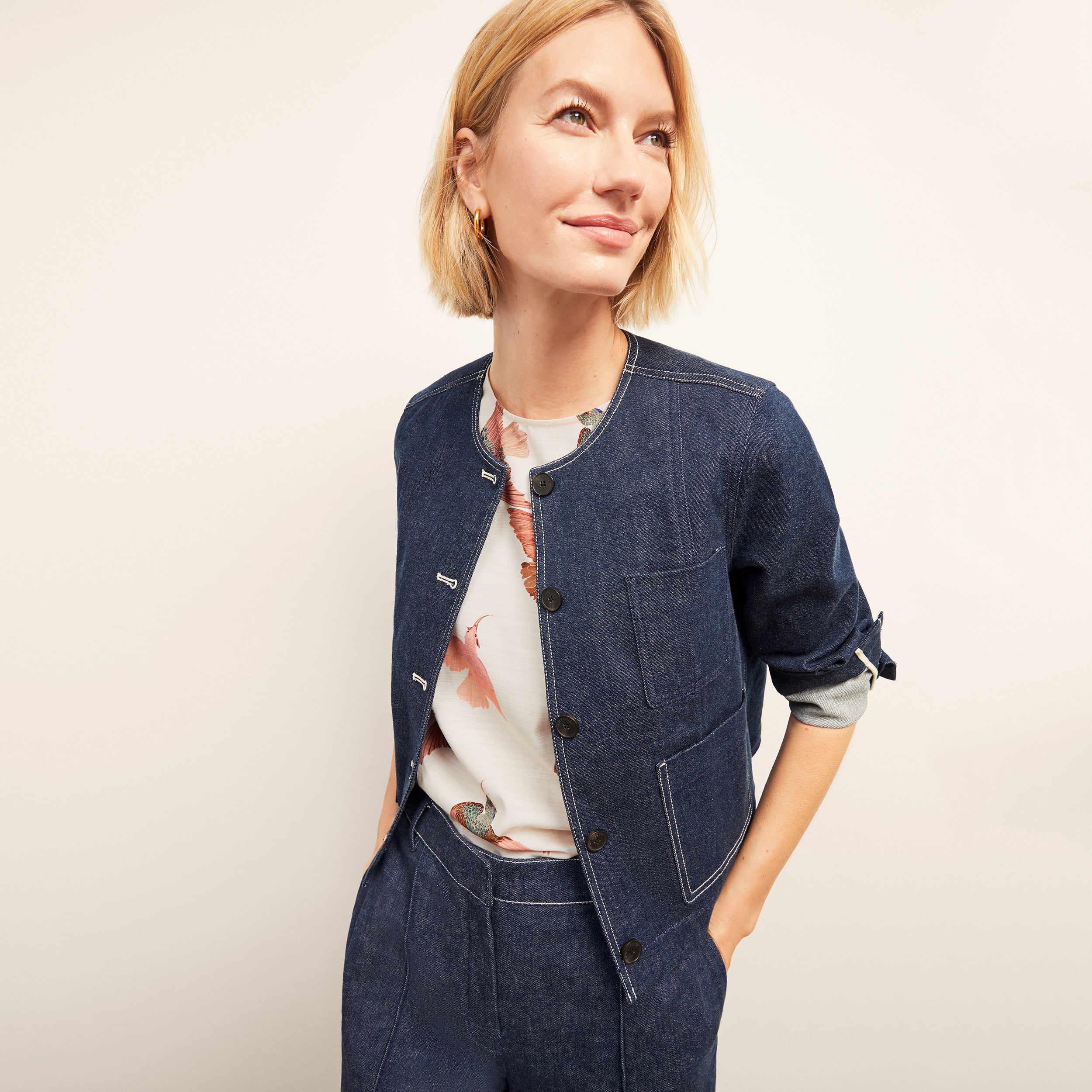 Christy Pant Stretch Denim Suiting - Dark Wash Jeans for Women | Comfortable Office Wear & Casual Outfits