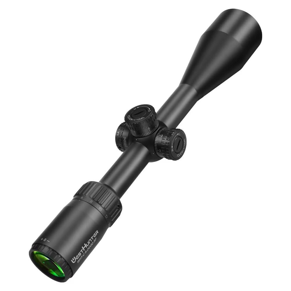WestHunter Optics WHT-C 6-24X50 SFP Rifle Scope - 1 Inch/25.4mm Tube, 1/10 Mil Second Focal Plane - with Picatinny Mount for Hunting, Target Shooting & Long Range Precision