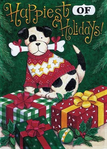 500-Piece Happy Holidays Dog Christmas Jigsaw Puzzle - Wooden Adult & Kids Educational Toy, Personalized Gift & Family Home Decor | Fun for Holidays, Parties & Family Game Nights