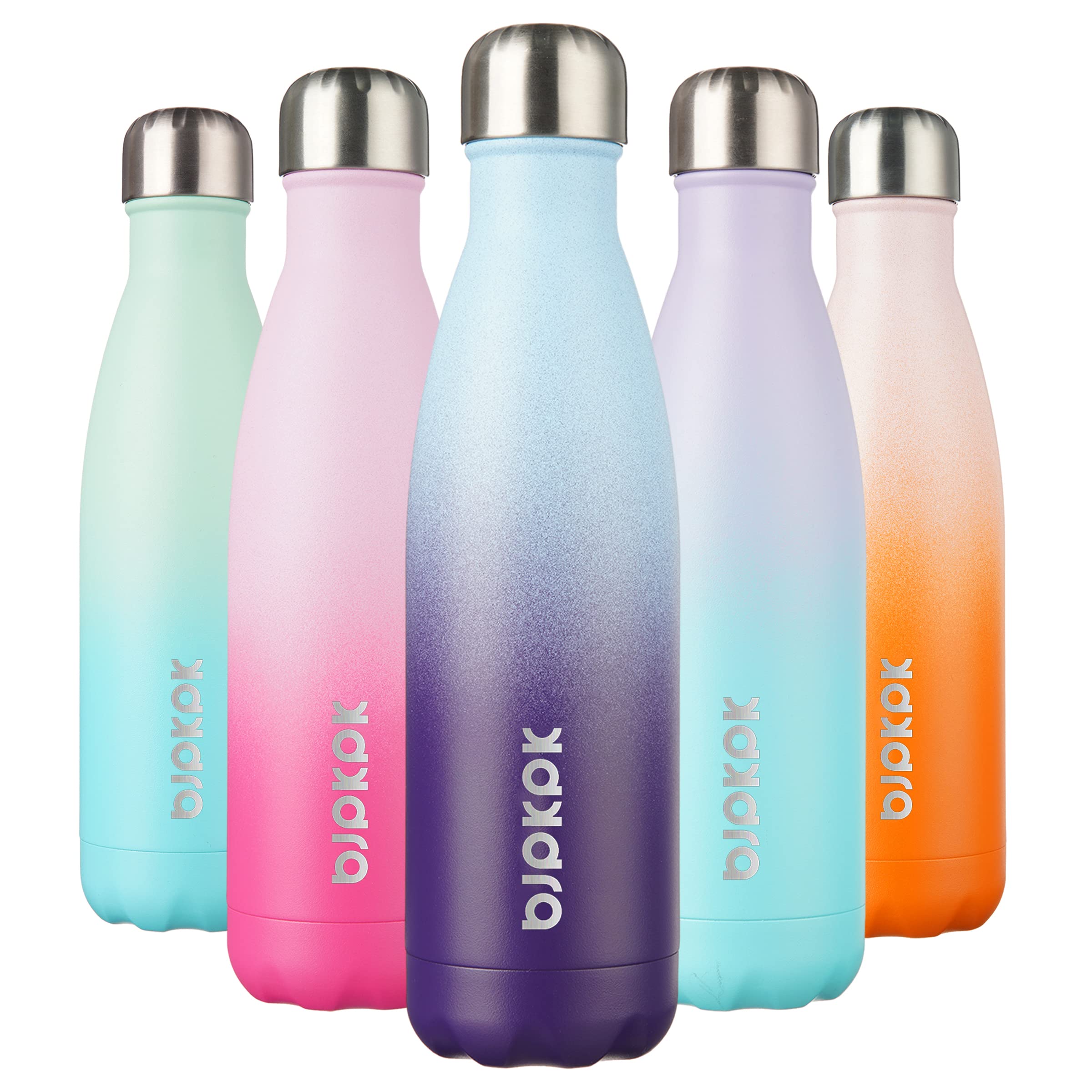 BJPKPK 17oz Insulated Stainless Steel Water Bottle - 24 Hour Cold & 12 Hour Hot Retention, BPA Free Leakproof Sports Water Bottle for Gym, Hiking, Travel - Ocean Dream Design