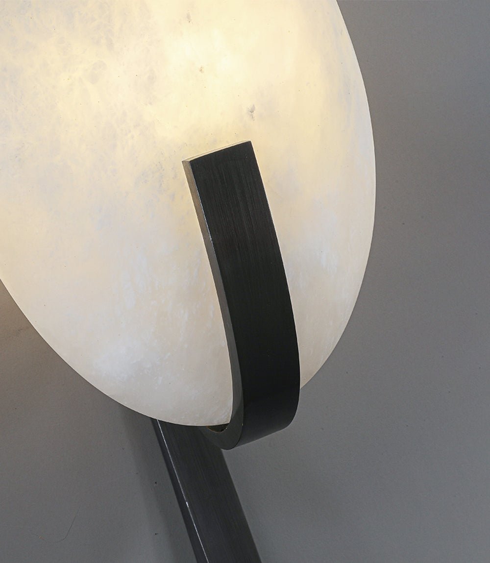 Alice Alabaster Wall Lamp - Elegant White Stone Sconce for Bedroom, Living Room & Hallway Lighting | Dimmable LED Fixture for Modern & Classic Home Decor