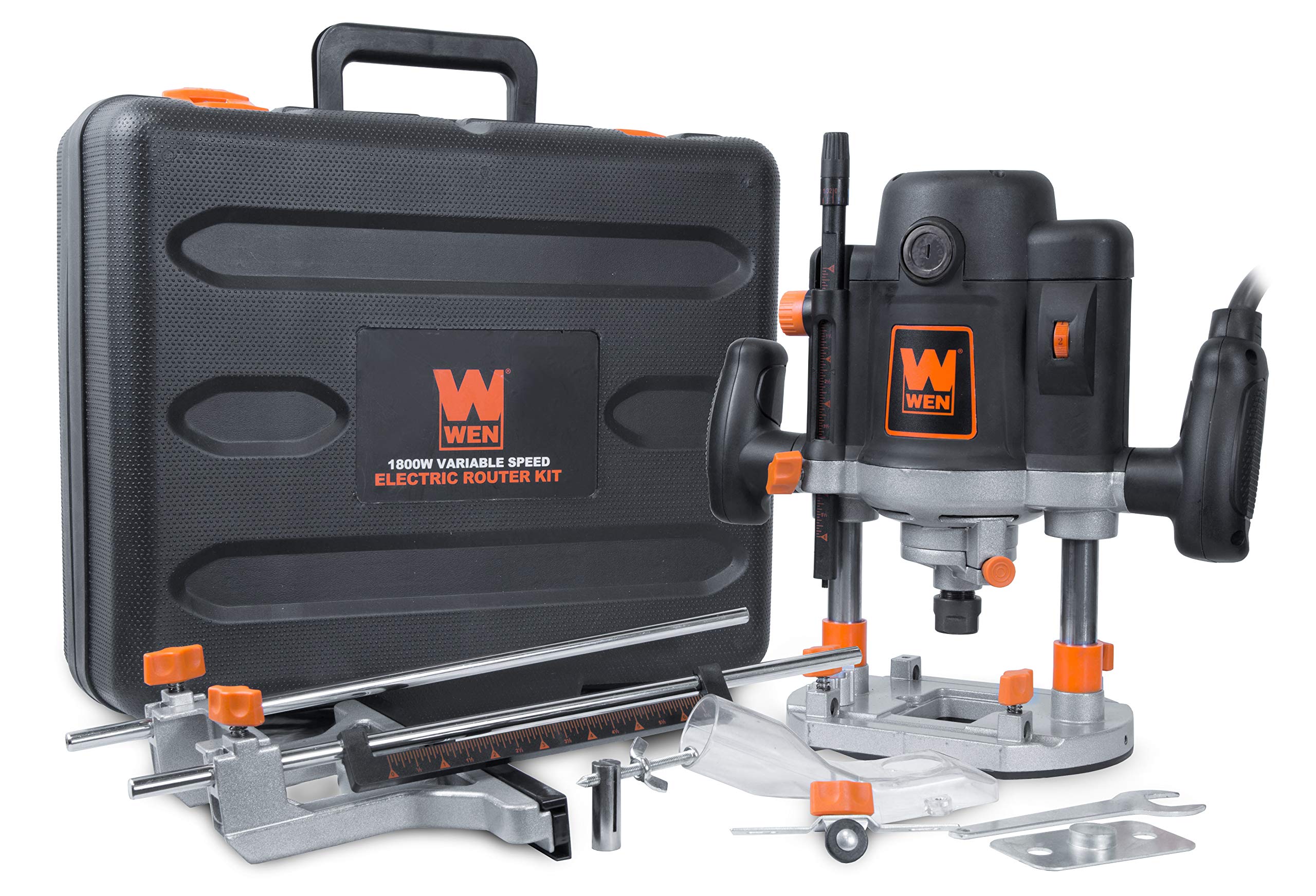 WEN 6534 8-Amp Electric Hand Planer & RT6033 15-Amp Variable Speed Plunge Router Kit with Carrying Case | 4-3/8-Inch Woodworking Tools for DIY Projects, Furniture Making, and Home Renovation