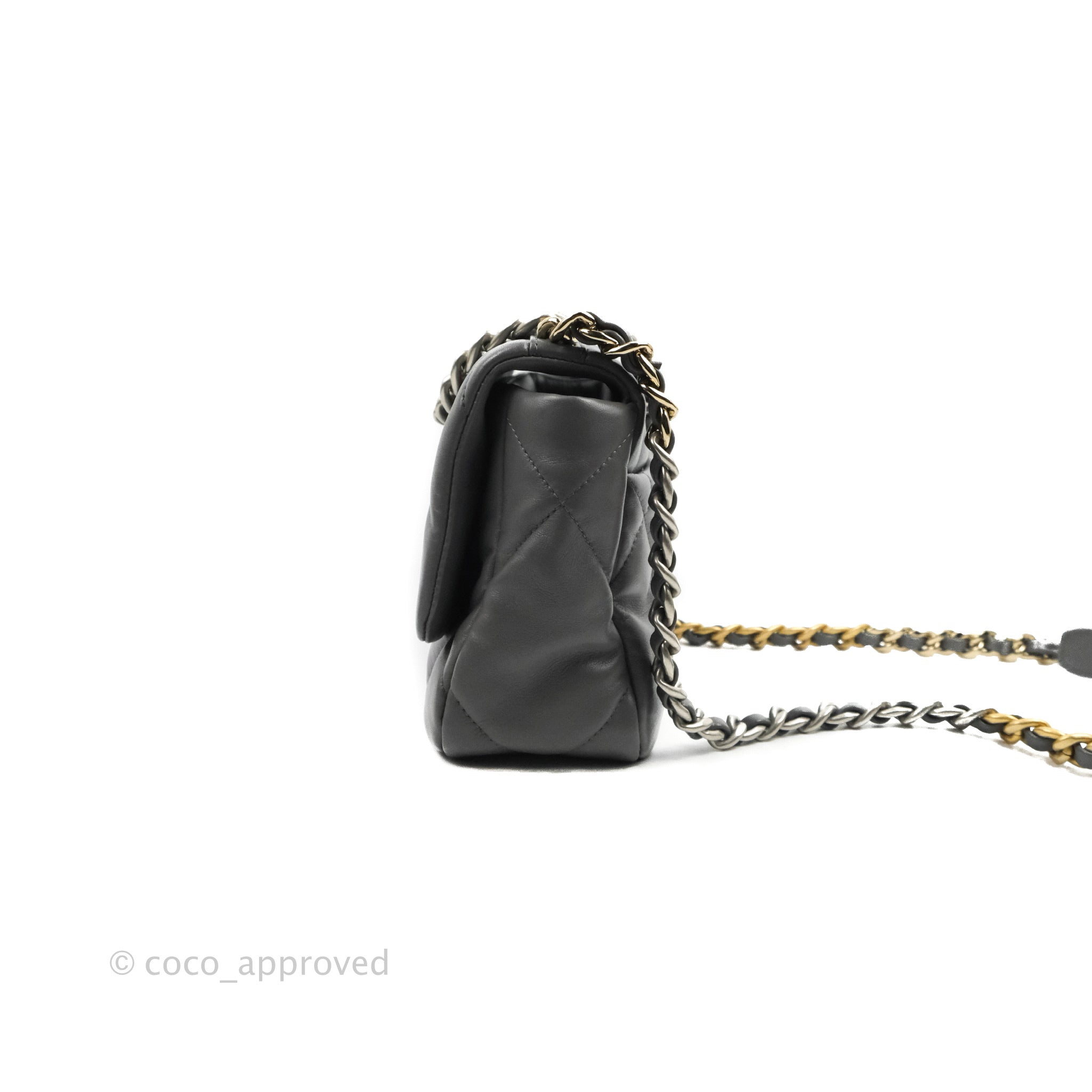 Chanel 19 Small Handbag in Dark Grey with Mixed Hardware - Luxury Crossbody Bag for Women, Perfect for Work, Travel & Evening Events