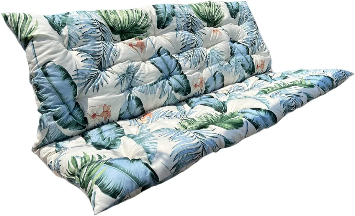 **3-Seater Swing Cushions Replacement – Non-Slip, Waterproof & Easy-to-Clean Outdoor Swing Seat Cushions for Patio, Garden, or Porch (60x40x3 Inches, Hawaii Print) – Perfect for Lounging, Relaxing & Outdoor Decor**