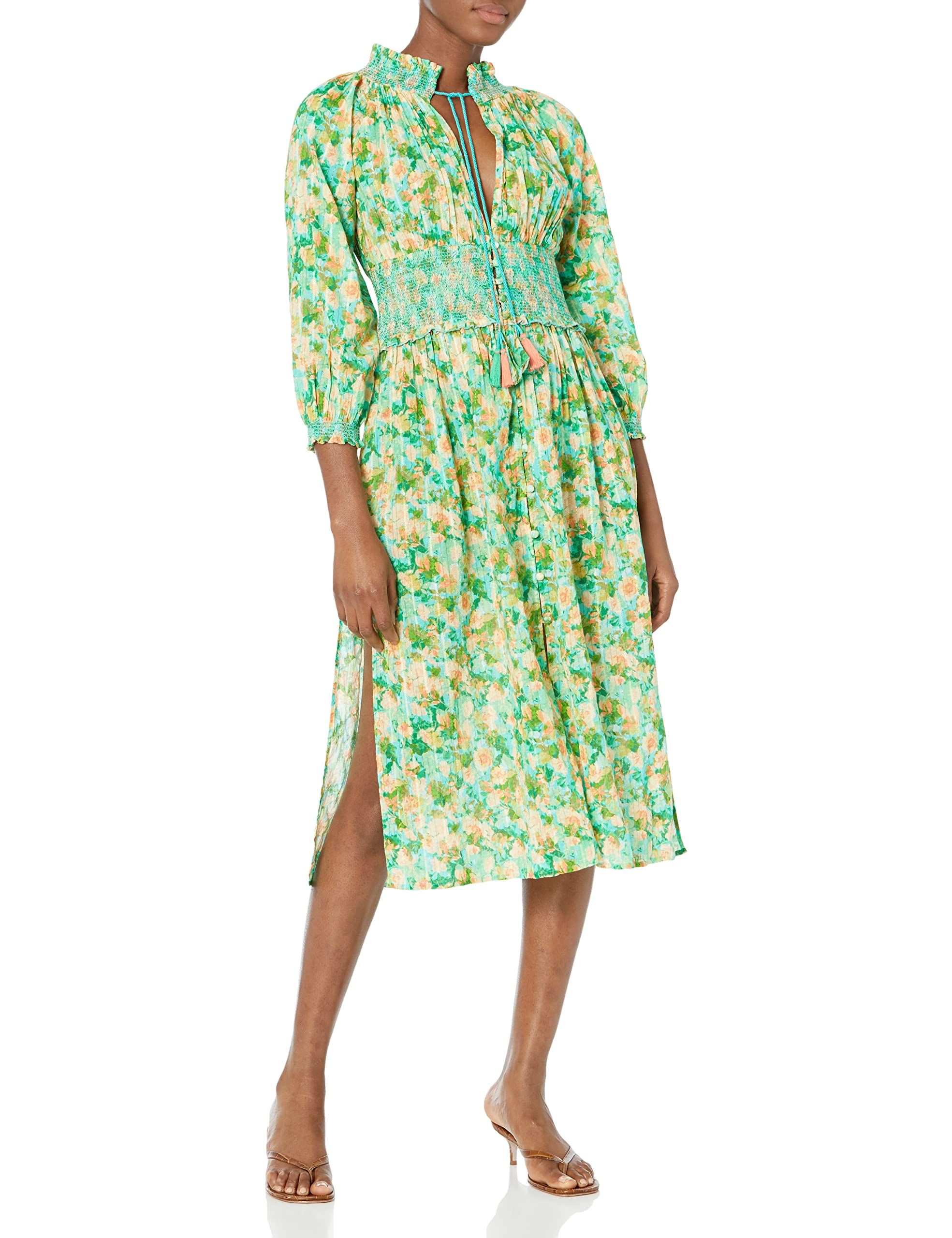 Shoshanna Women's Smocked Duster Coat - Elegant Long Cardigan for Spring & Fall | Perfect for Office, Date Night & Casual Outings