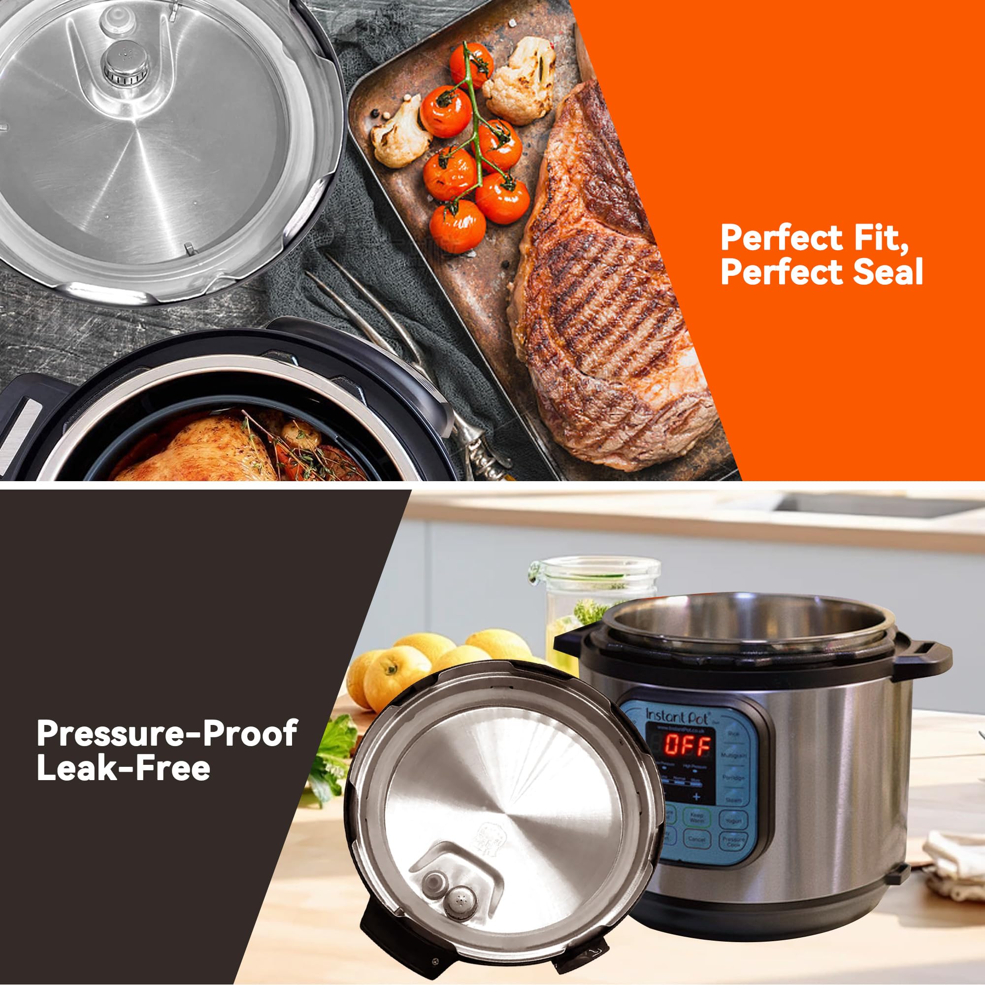 3-Pack Food-Grade Silicone Sealing Rings for Instant Pot 5/6 Qt - Replacement Gasket for Pressure Cooker, Safe & Durable - Perfect for Cooking, Meal Prep & Sous Vide