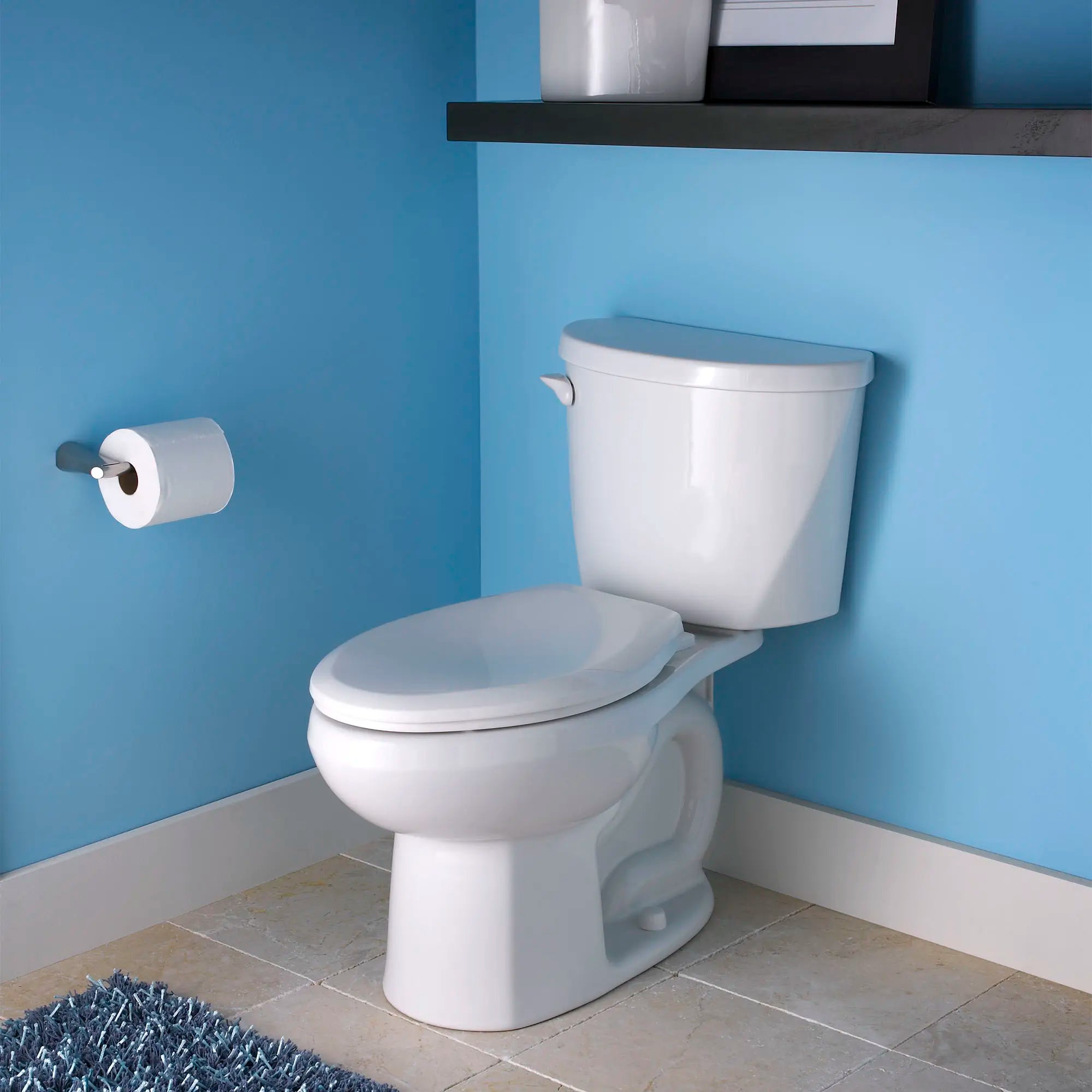 Colony® Two-Piece 1.6 GPF/6.0 LPF Elongated Right-Hand Trip Lever Toilet - Chair Height, Seat Not Included | Perfect for Modern Bathrooms, Small Spaces & ADA Compliant Installations