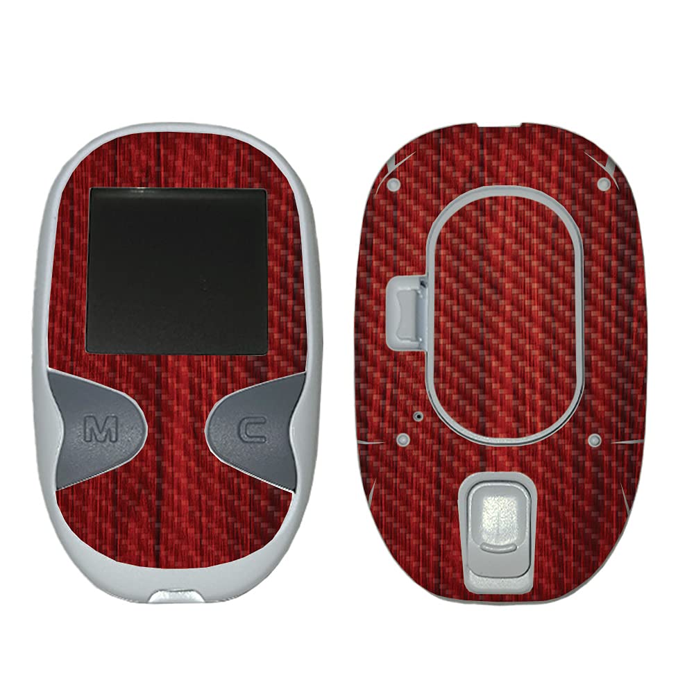 Premium Carbon Fiber Skin for Care Touch Glucose Meter - Cherry Grain Finish | Durable, Protective Cover | Easy to Apply | Made in USA | Perfect for Diabetics & Travel Use