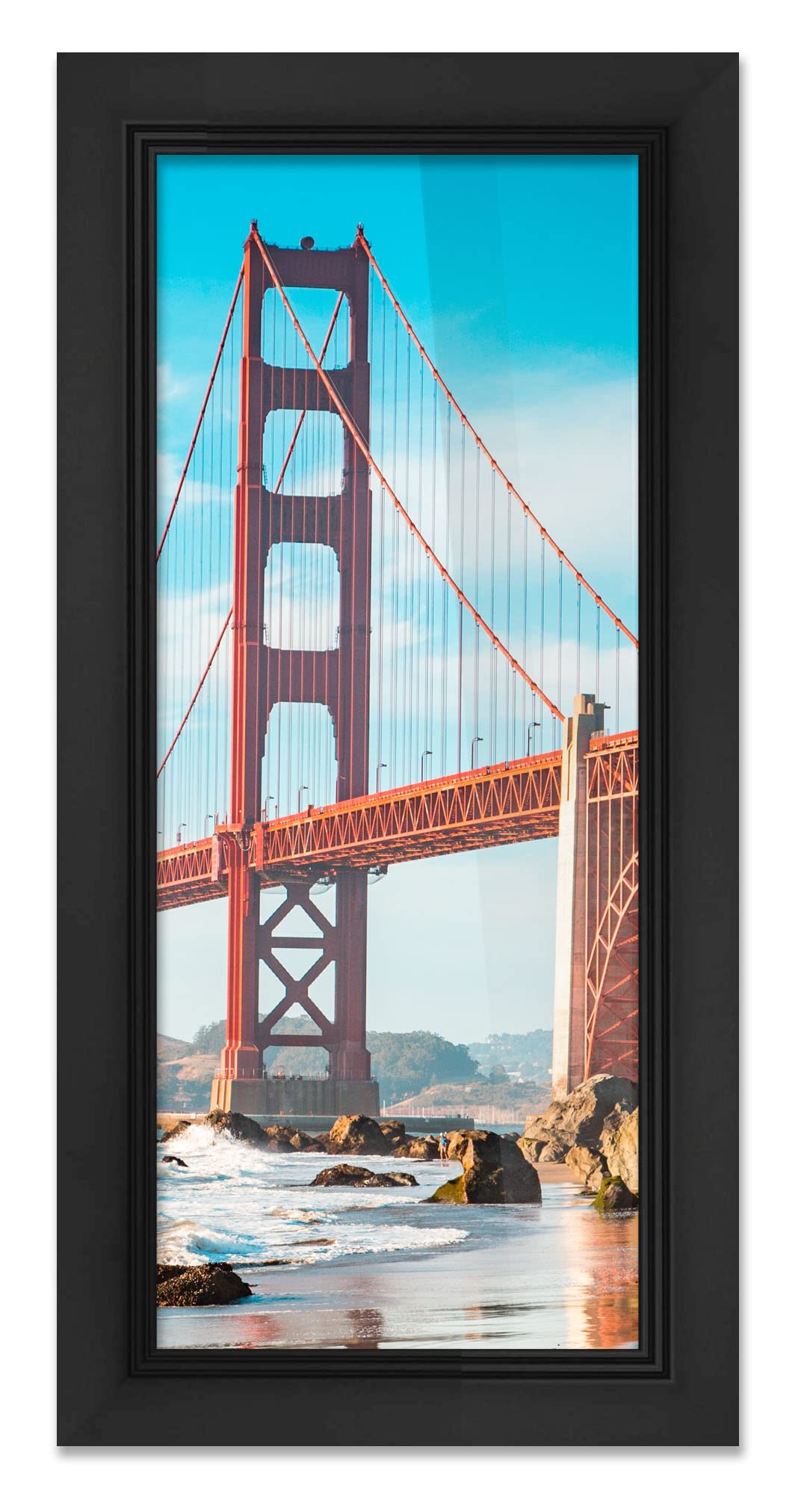 7x48 Inch Black Wood Picture Frame - Modern Photo Frame with UV Acrylic Shatter Guard & Acid-Free Backing - Wall Display for Family Photos, Living Room, Bedroom Decor - No Mat Included