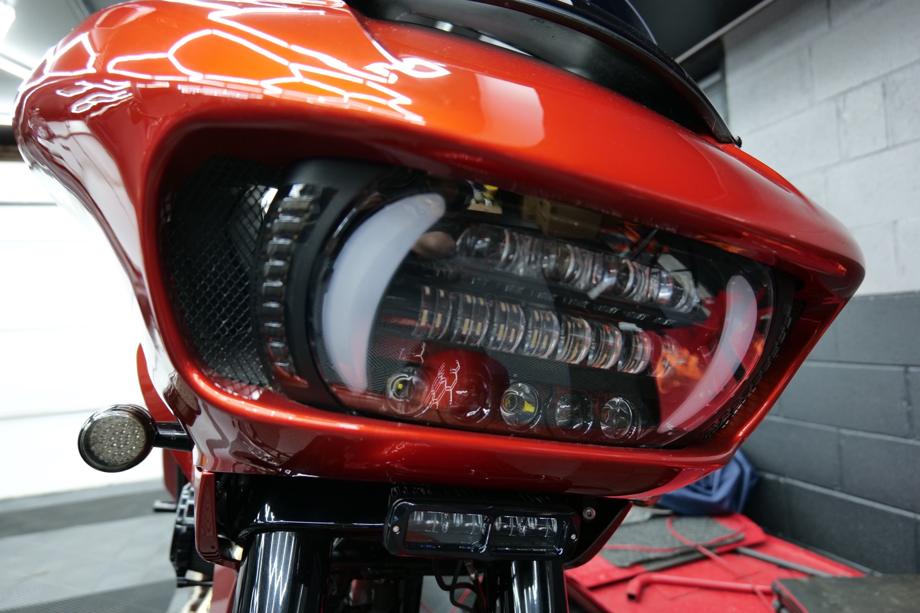 Eagle Lights LED Projection Headlight for Harley Davidson 2015+ Road Glide - High Visibility Motorcycle Headlight for Night Riding & Safety