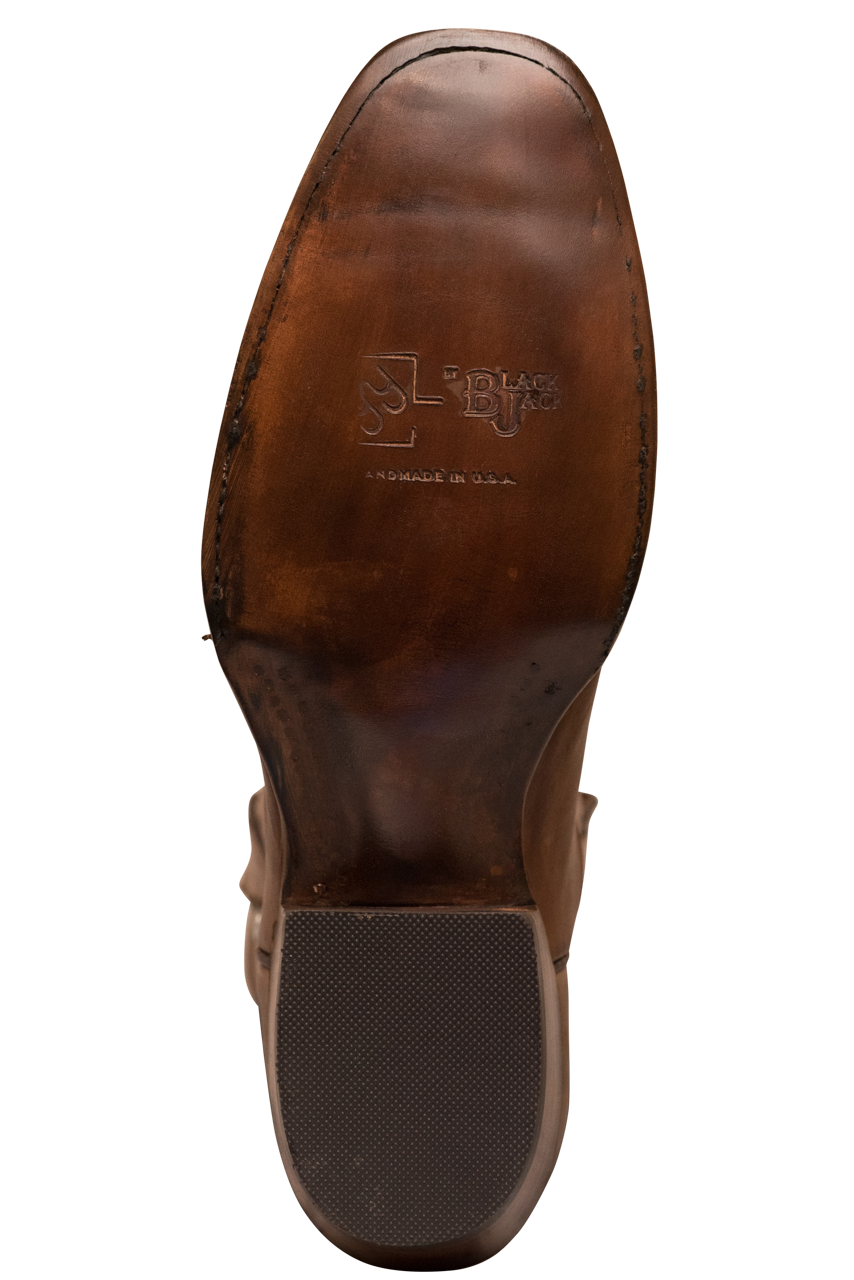 Black Jack Burnished Ranchito Cowboy Boots in Peanut Brown - Premium Western Boots for Men | Perfect for Rodeo, Country Dancing & Outdoor Adventures