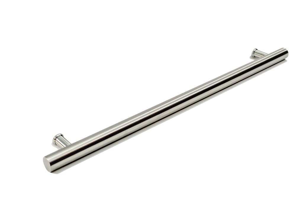 36 Inch Stainless Steel Door Pull Handle - Brushed Nickel Satin Finish, Modern Commercial Entry Handle for Store, Shop & Glass Doors - Sliding Barn Door Handle with Round Bar Design - Perfect for Retail Stores, Restaurants & Office Buildings
