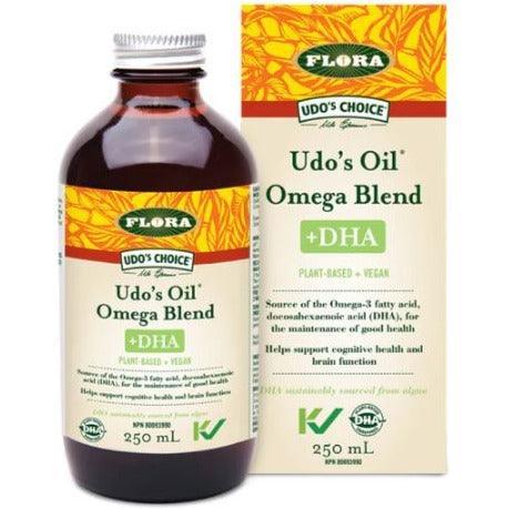 Flora Udo's Choice Udo's Oil DHA 3•6•9 Blend 250ML - Organic Omega 3-6-9 Supplement for Heart & Brain Health - Perfect for Smoothies, Salads & Daily Wellness Routine