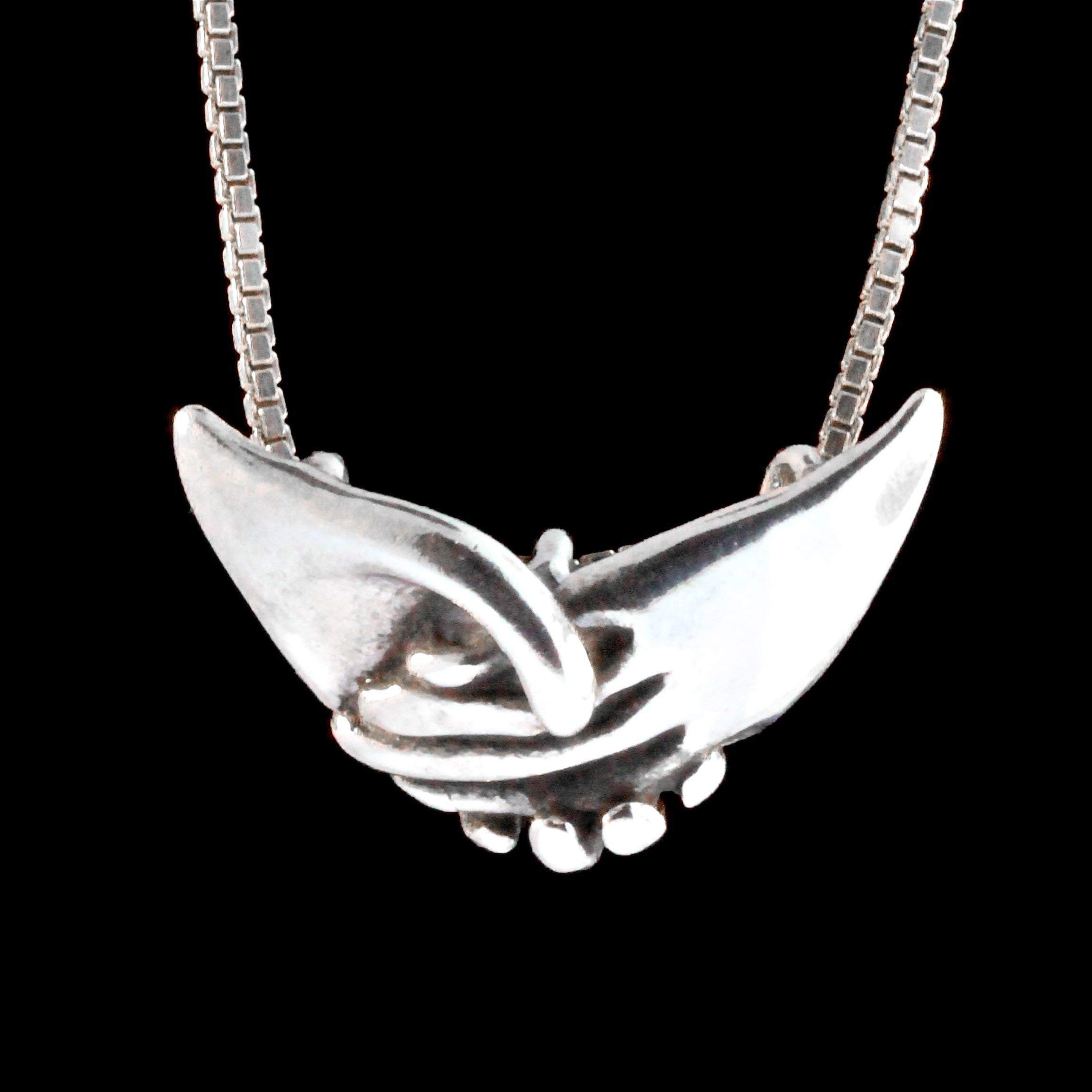 Silver Friendship Necklace with Holding Hands Charm - Perfect Gift for Best Friends, Couples & Loved Ones | Ideal for Anniversaries, Birthdays & Valentine's Day