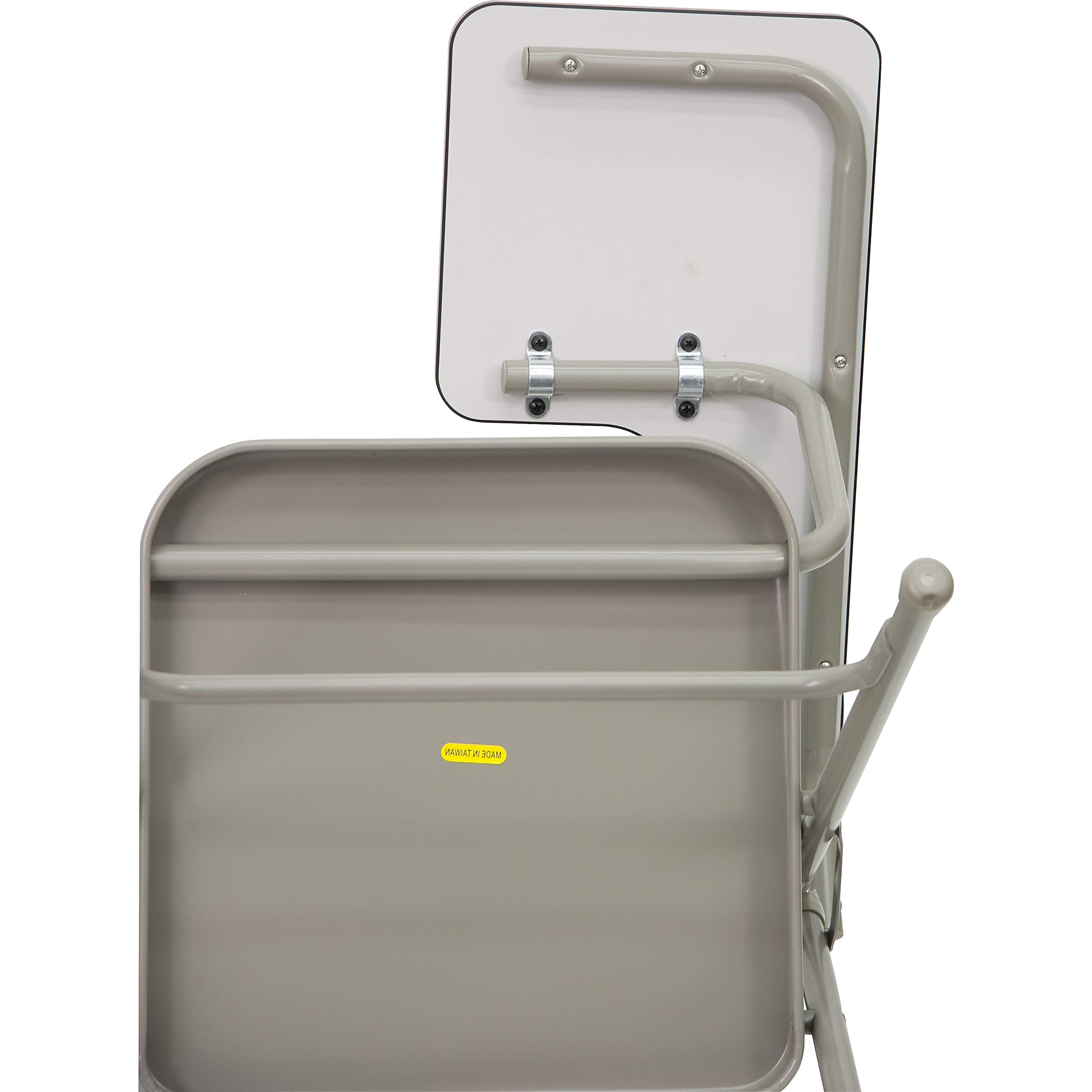 2 Pack Premium Steel Beige Folding Chair with Left-Handed Tablet Arm - Heavy Duty Event Chairs for Weddings, Conferences & Outdoor Gatherings