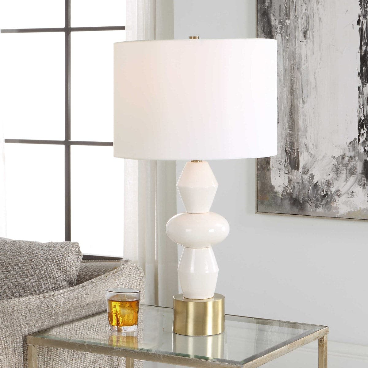 Modern Architect White Table Lamp - Minimalist Design for Home Office, Bedroom & Living Room Decor - Perfect for Reading, Working & Ambient Lighting