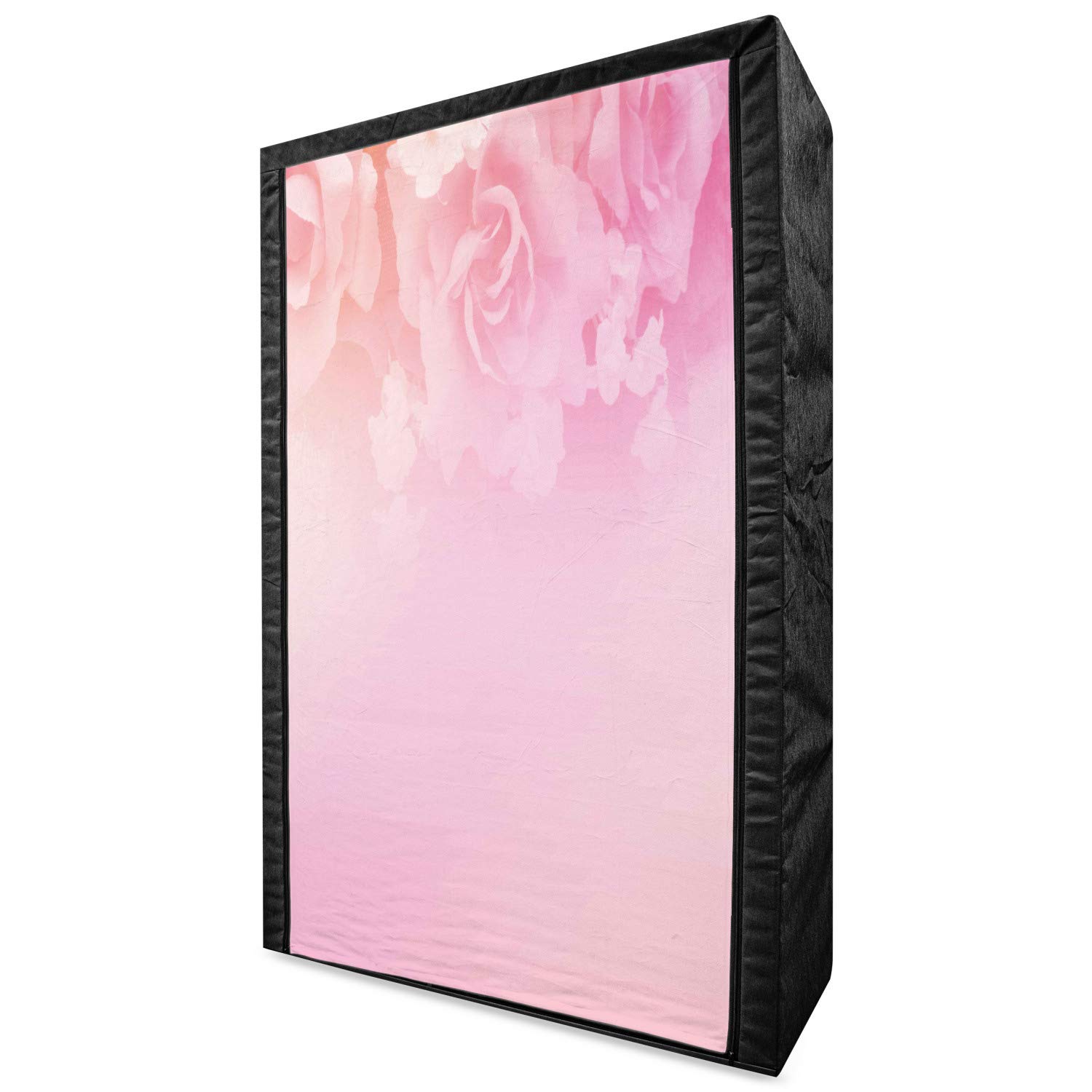 Ambesonne Pale Pink Portable Fabric Wardrobe with Rose Petal Design - 42.5