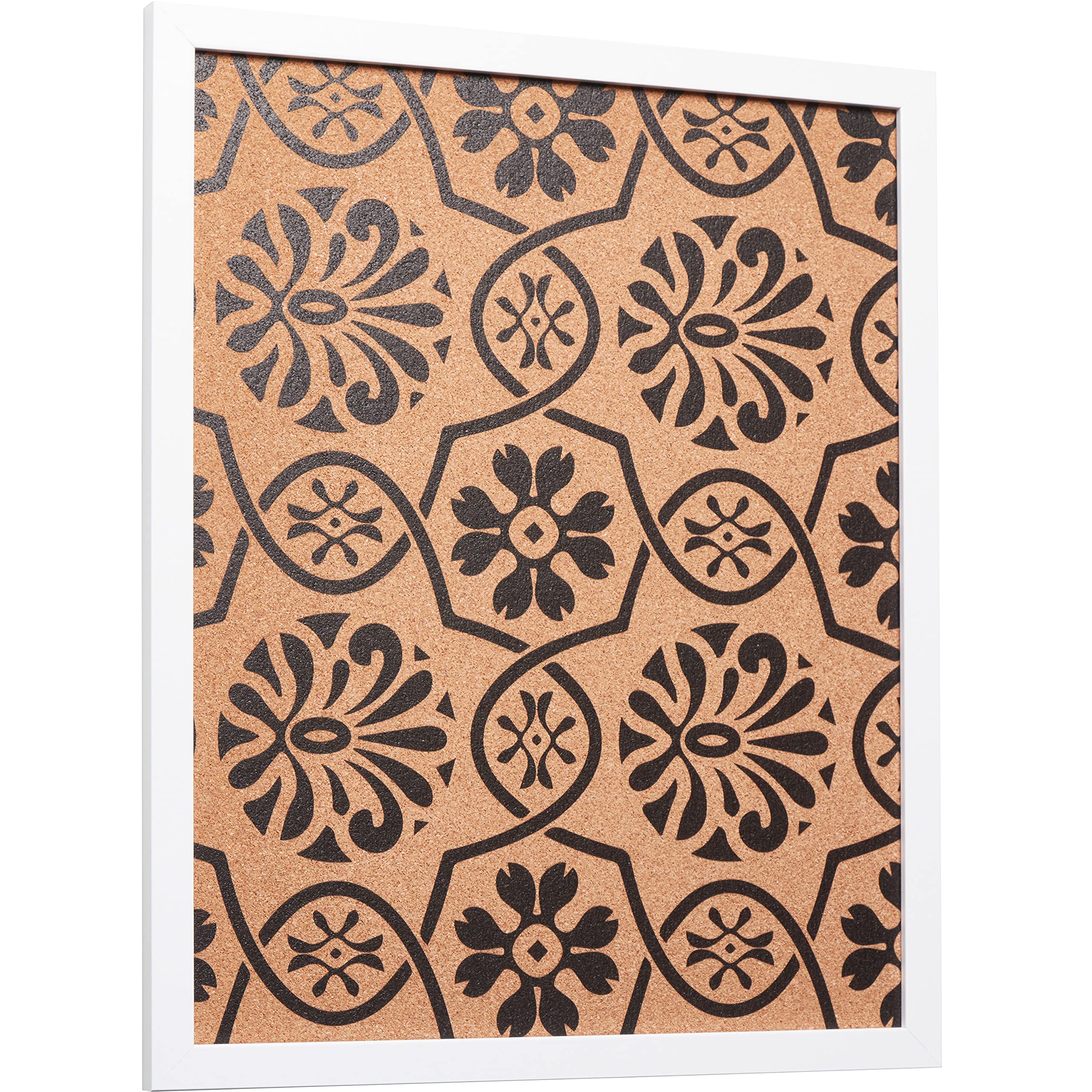 Craig Frames Decorative Cork Bulletin Board Set of 2 - 18.5x23 Inch White Floral Pattern Bulletin Boards for Home Office, Classroom & Dorm Organization