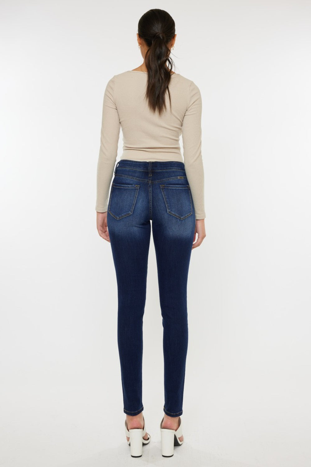 Kancan Women's Mid Rise Gradient Skinny Jeans - Stretch Denim Pants for Everyday Wear, Date Night & Casual Outfits