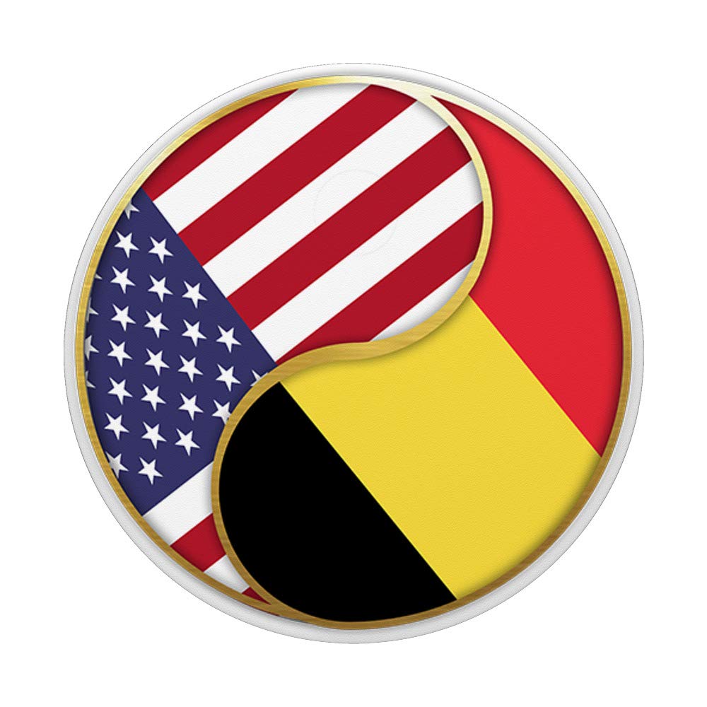 American Belgian Flag PopSockets PopGrip - Swappable Phone Grip for iPhone, Samsung & Tablets | Perfect for Travel, Work & Daily Use