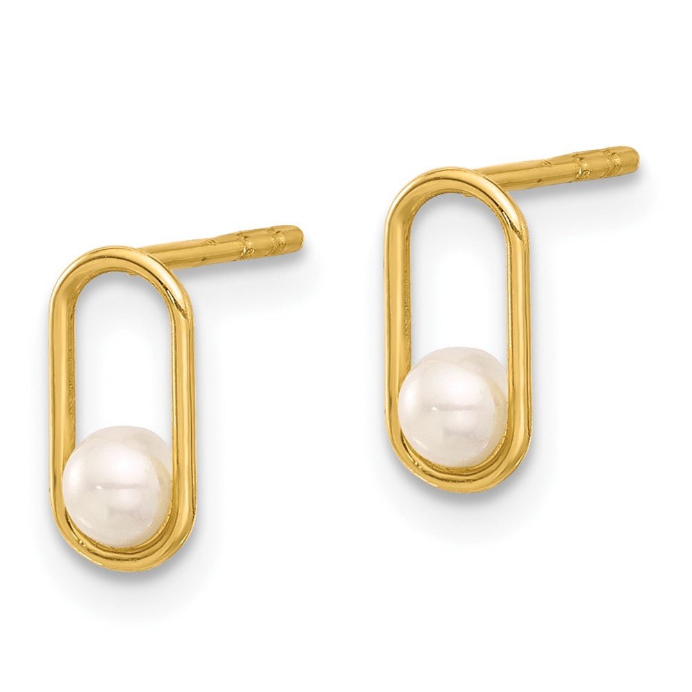 Gold Freshwater Cultured Pearl Post Earrings YE2172 - Elegant Pearl Stud Earrings for Women, Perfect for Weddings, Parties & Everyday Wear
