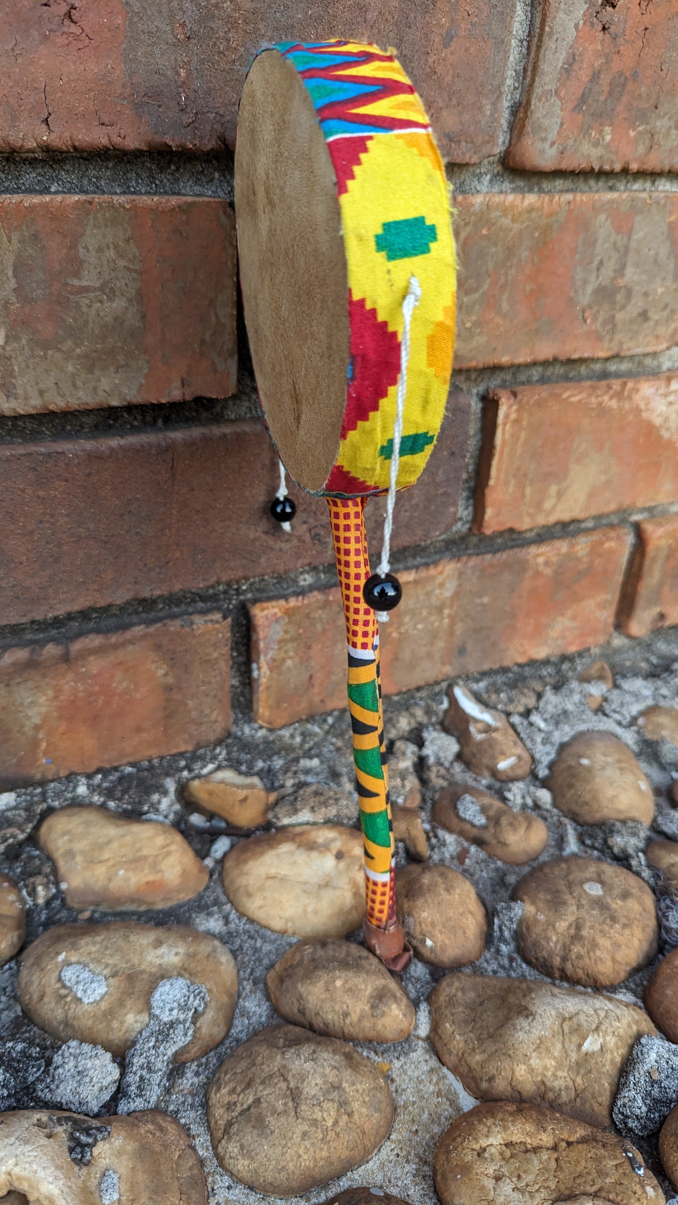 Itnahsa Handheld African Percussion Drum with Authentic Kente Print - Traditional Djembe Style Musical Instrument for Kids & Adults - Perfect for Music Class, Cultural Events & Home Decor DPADPD1