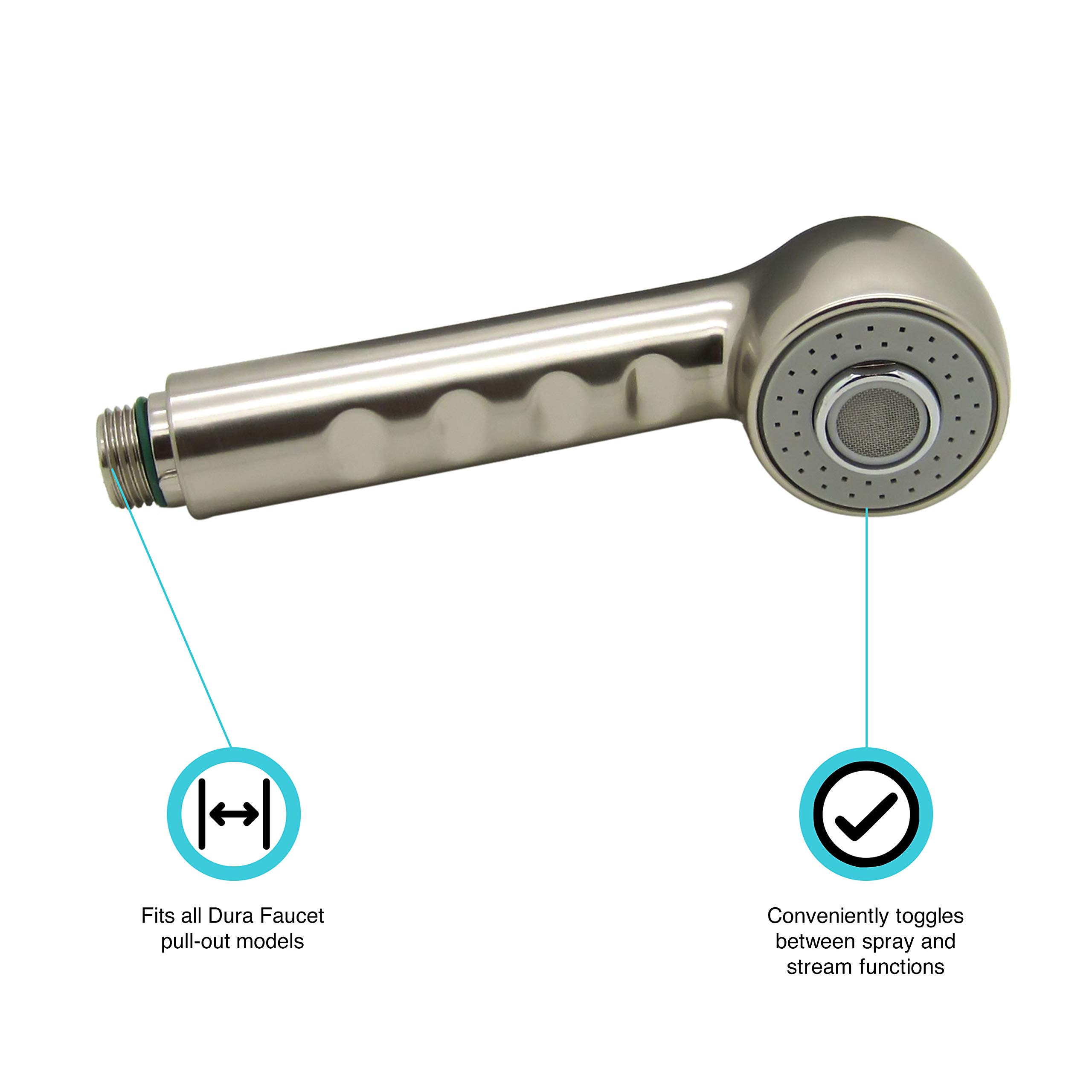 DF-RK800-SN RV Kitchen Faucet with Pull-Out Sprayer - Brushed Satin Nickel Finish - Durable Replacement for Campers & Motorhomes - Perfect for Outdoor Cooking & RV Upgrades