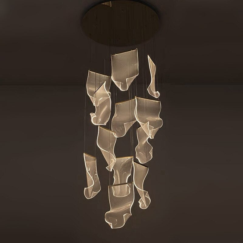 Modern Acrylic Chandelier - Elegant Crystal-Like Ceiling Light Fixture for Dining Room, Living Room & Bedroom | Energy Efficient LED Lighting for Home Decor