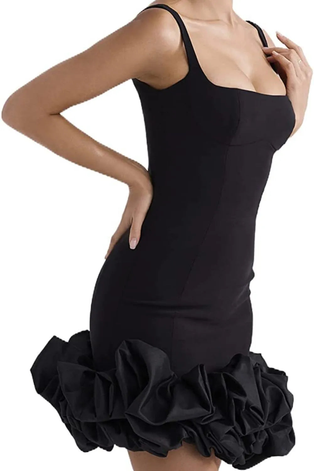 Stylish Ruched Square Neck Sleeveless Mini Dress for Women | Summer Party Cocktail Clubwear | Perfect for Date Night & Beach Vacations