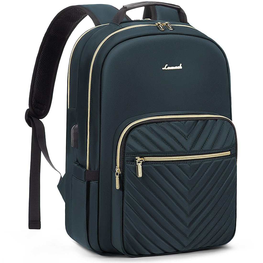 LOVEVOOK 17.3 Inch Waterproof Laptop Backpack for Women - Stylish USB Charging Travel Backpack Purse, Professional Business Work Bag for College, Teacher & Commuters - Perfect for Office, School & Airplane Carry-on (Blue-Green)