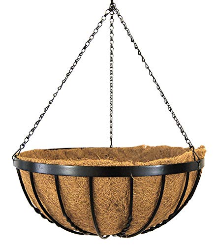 Panacea 88536 Cotswold Series Hanging Plant Baskets - 17.75 Inch Black Outdoor Flower Pots (Set of 4) - Perfect for Patio, Garden, Porch & Balcony Decor