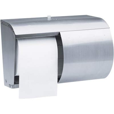 Silver Coreless Tissue Dispenser for Bathroom & Kitchen - 2 Rolls, 10.1