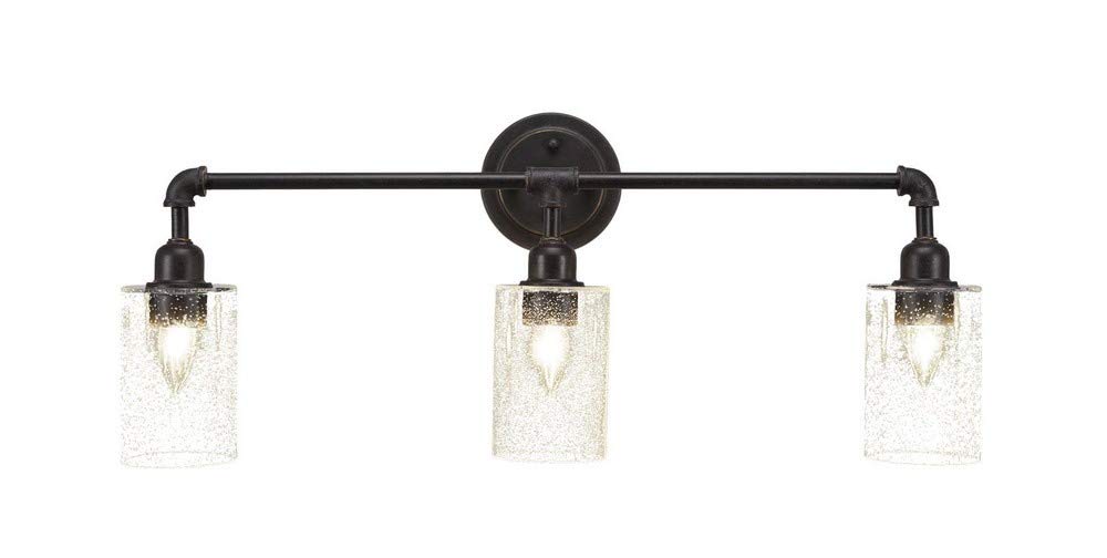Toltec Lighting 183-DG-300 Vintage 3-Light Bathroom Vanity Bar with 4