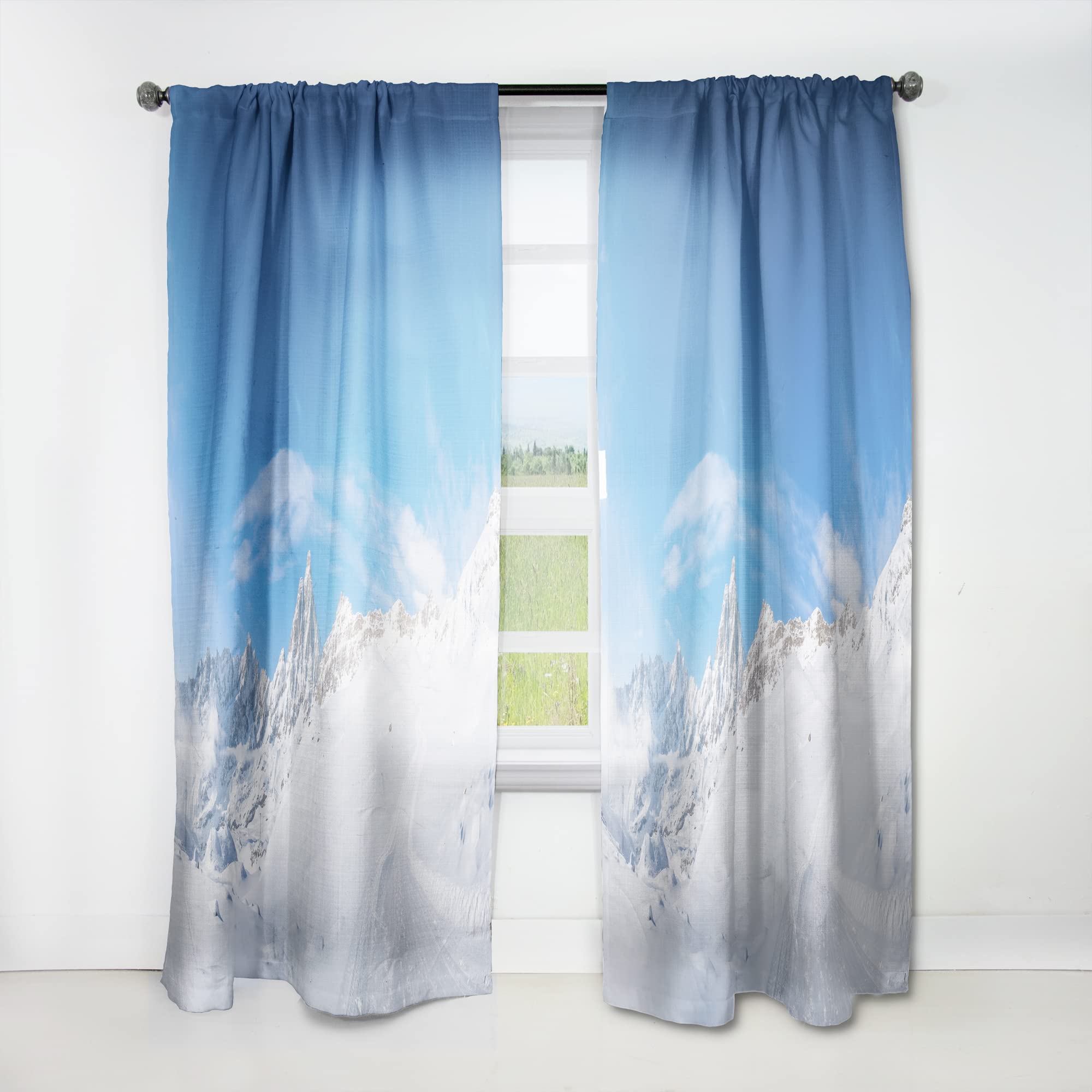 DesignQ Thermal Insulated Curtains - 'Italian Alps in Winter' Single Panel 52x120 - Blackout Drapes for Bedroom & Living Room - Perfect for Energy Saving & Privacy