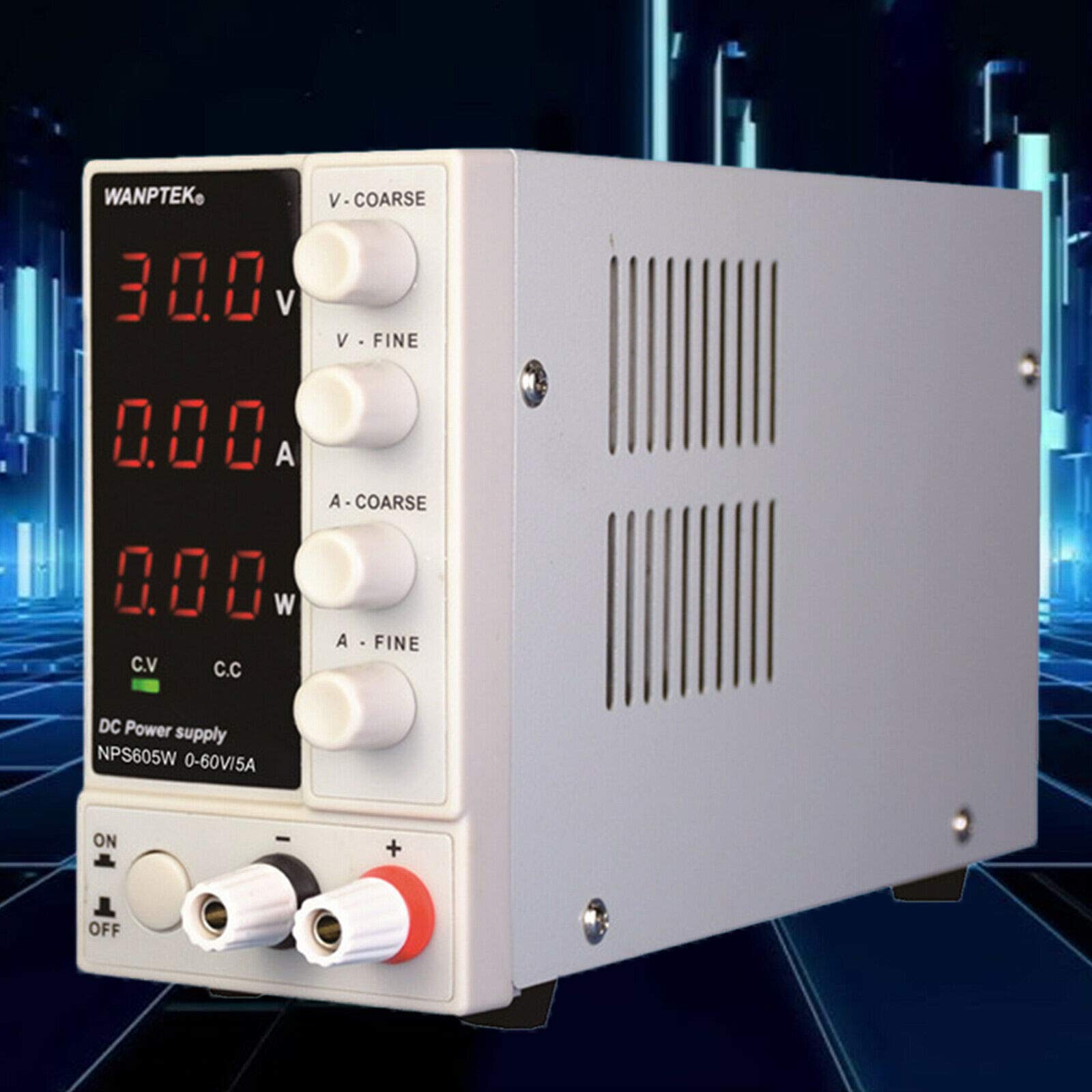 60V 5A Adjustable DC Power Supply - Precision Variable Regulated Lab Bench Linear Power Supply with Testing Cables | Ideal for Electronics Testing, DIY Projects & Laboratory Use